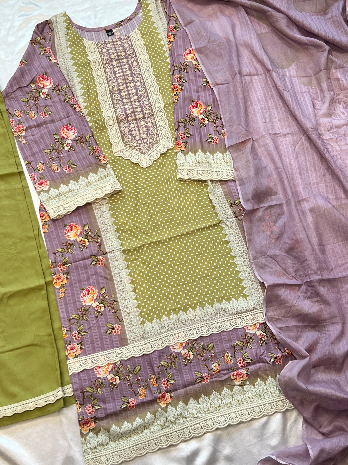 PURPLE MUGHAL COTTON READYMADE SUIT