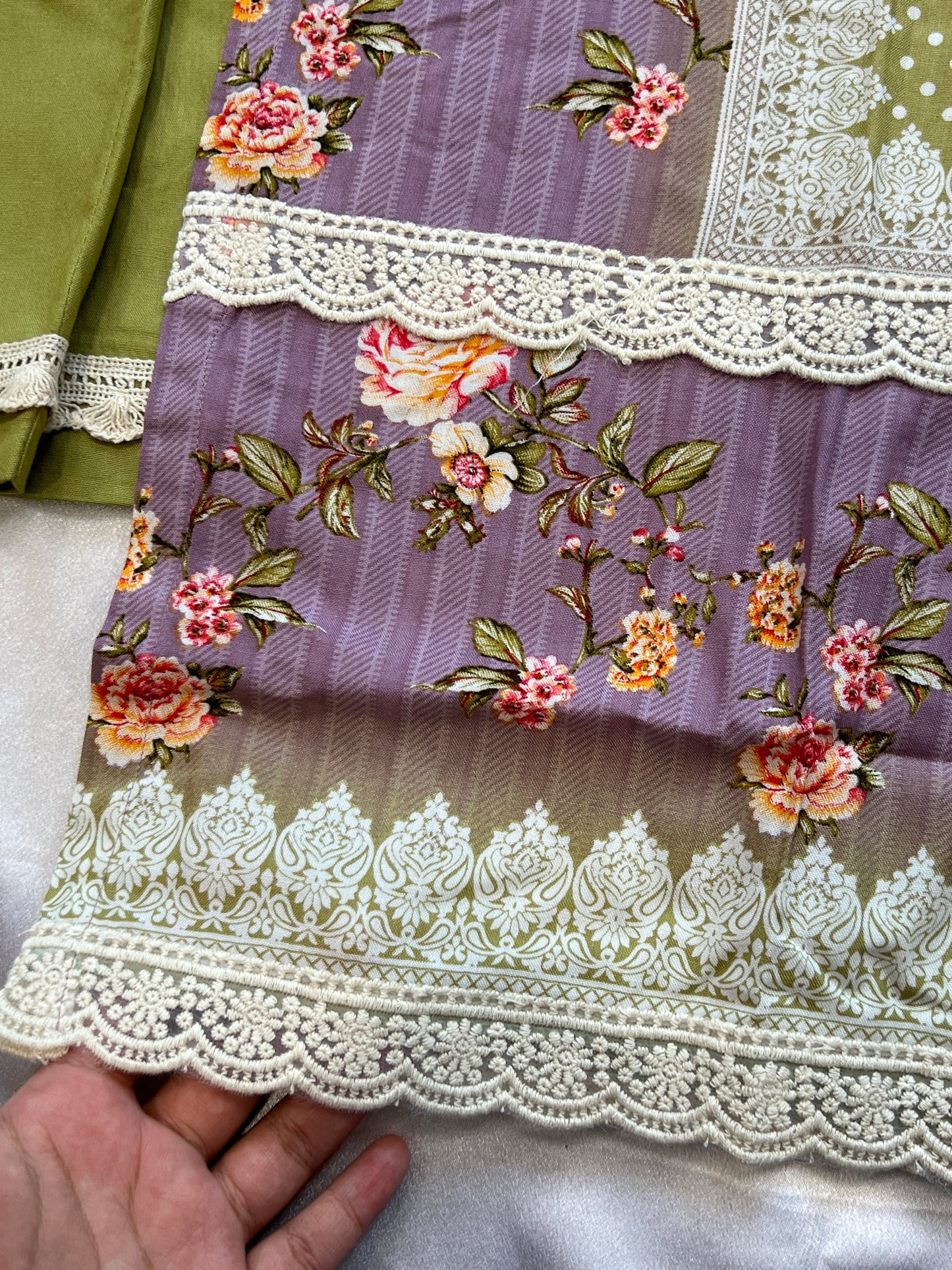 PURPLE MUGHAL COTTON READYMADE SUIT
