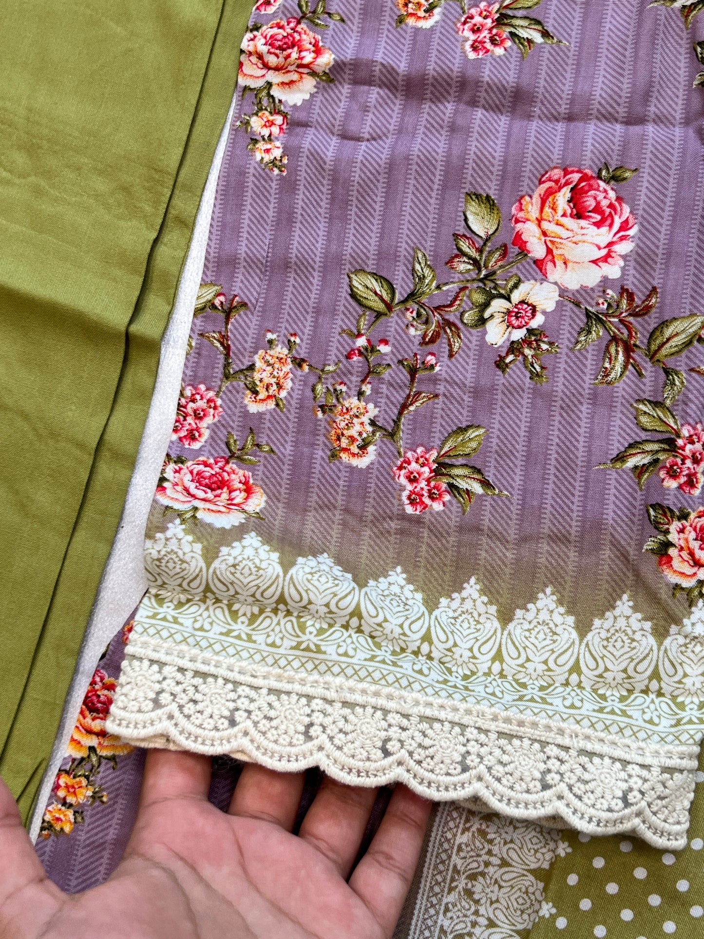 PURPLE MUGHAL COTTON READYMADE SUIT