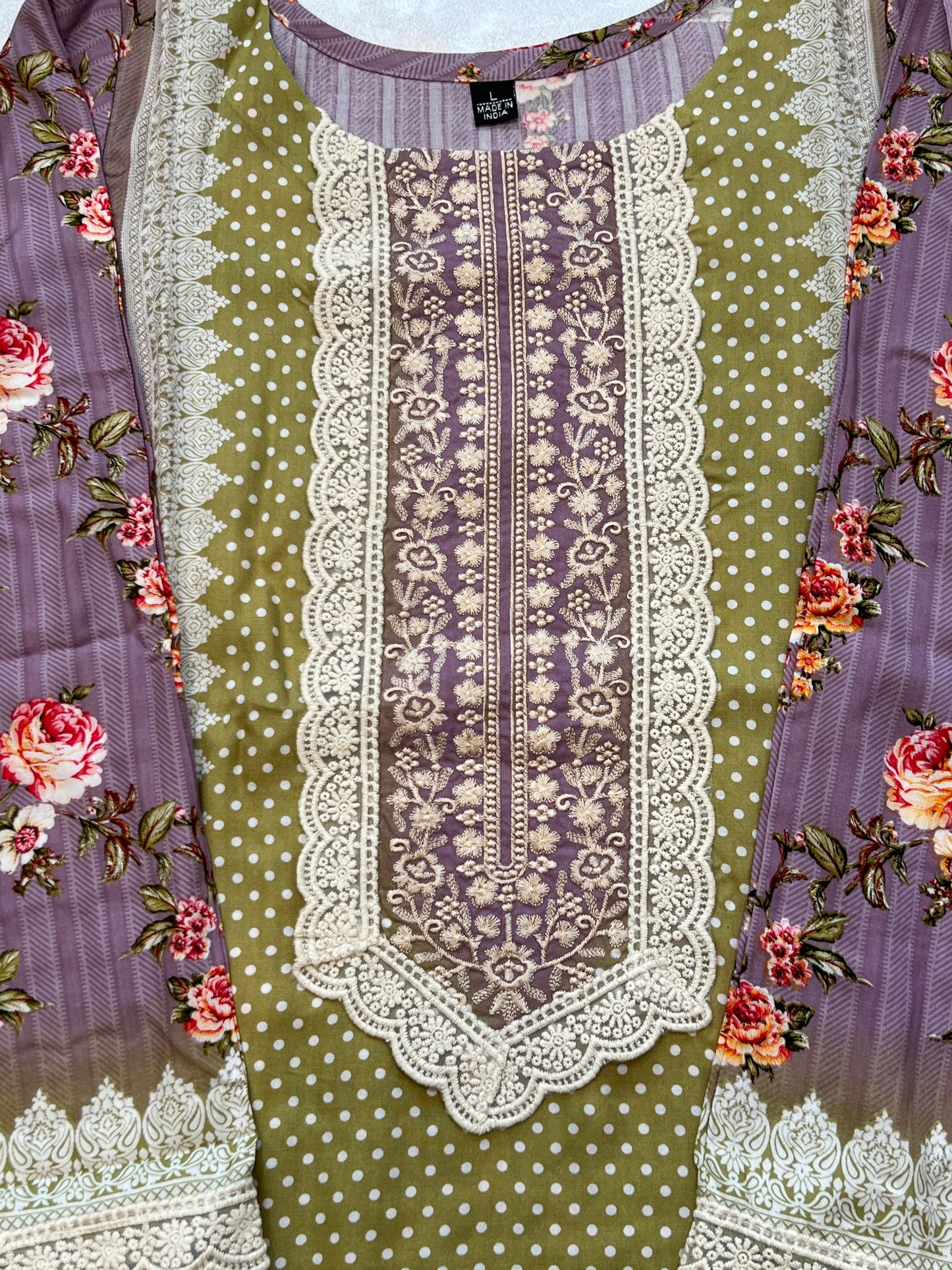 PURPLE MUGHAL COTTON READYMADE SUIT