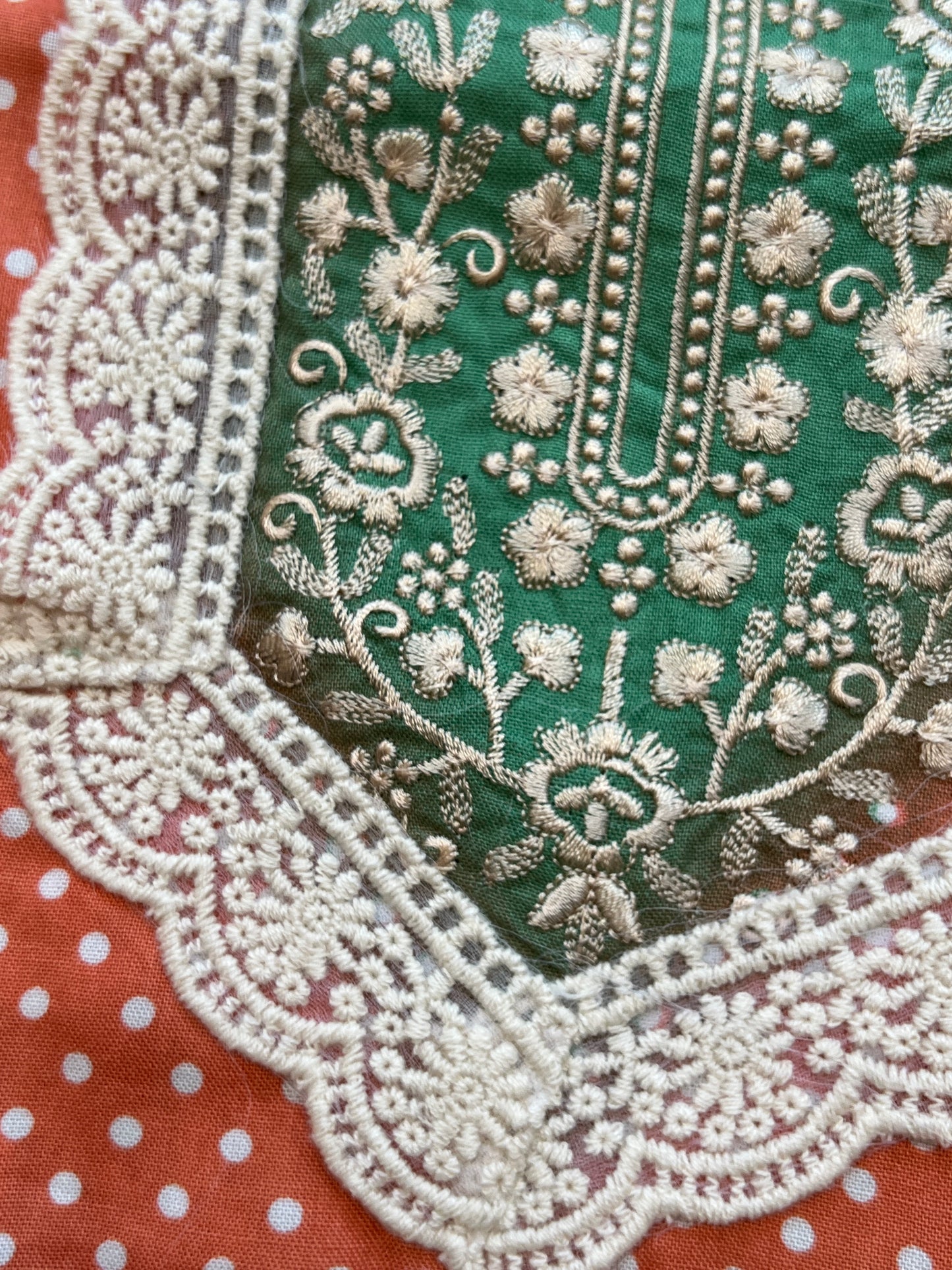 GREEN MUGHAL COTTON READYMADE SUIT