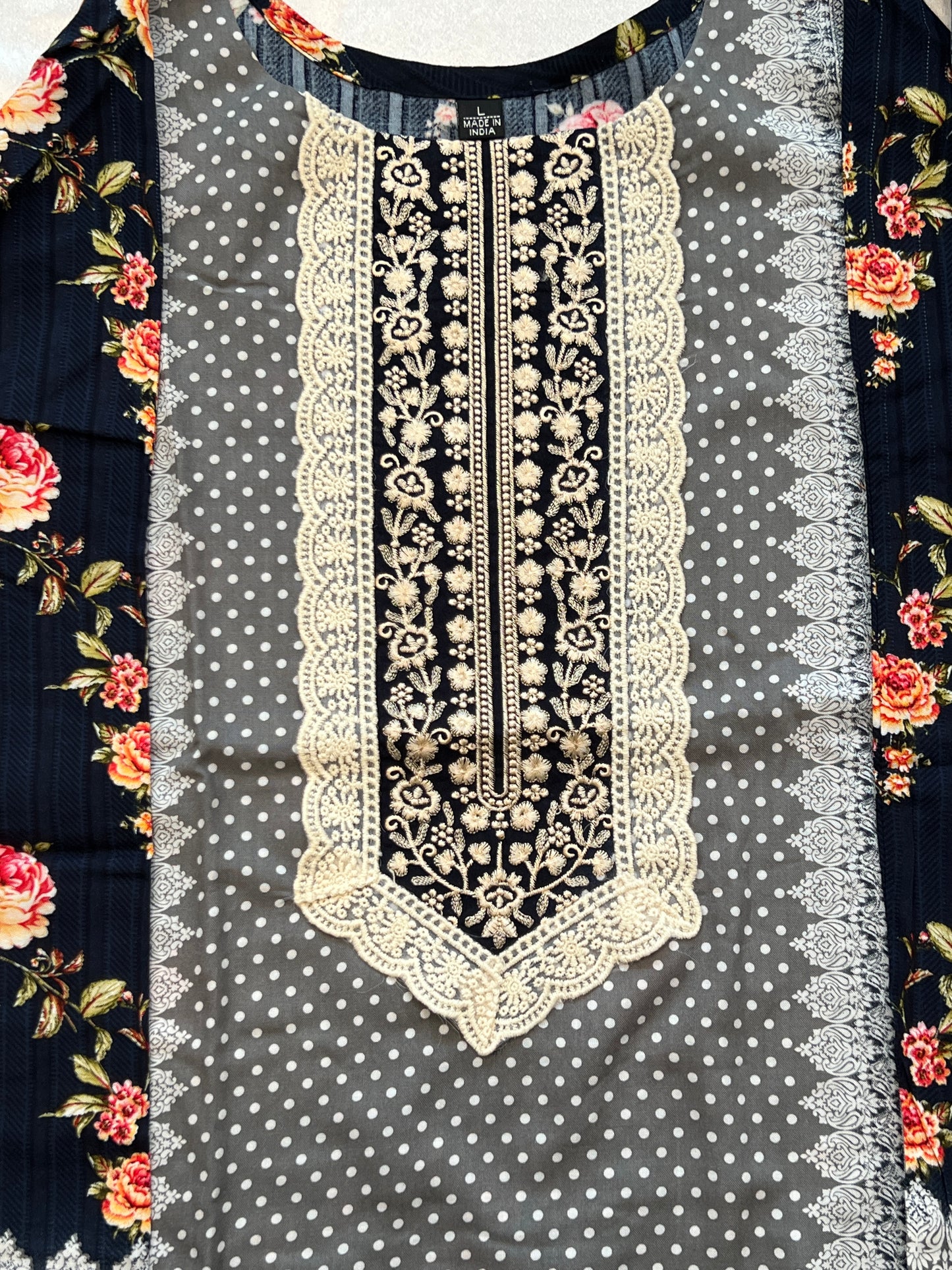 BLUE MUGHAL COTTON READYMADE SUIT