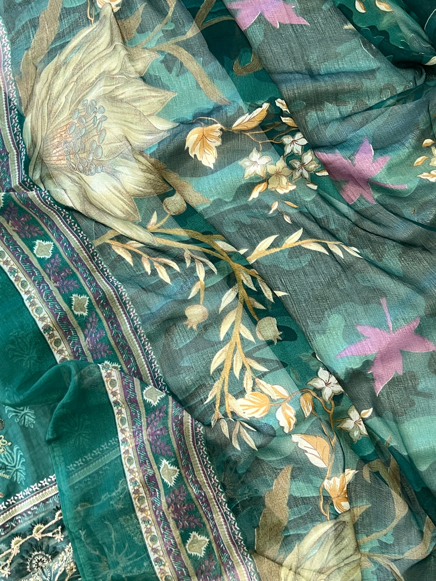 GREEN CHEVRON COTTON PATCH SUIT Q