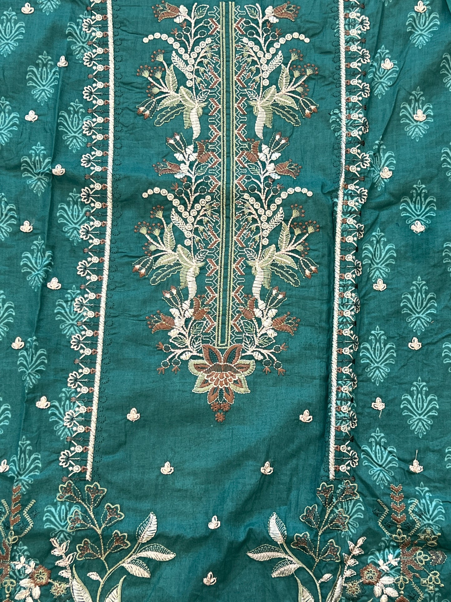 GREEN CHEVRON COTTON PATCH SUIT Q