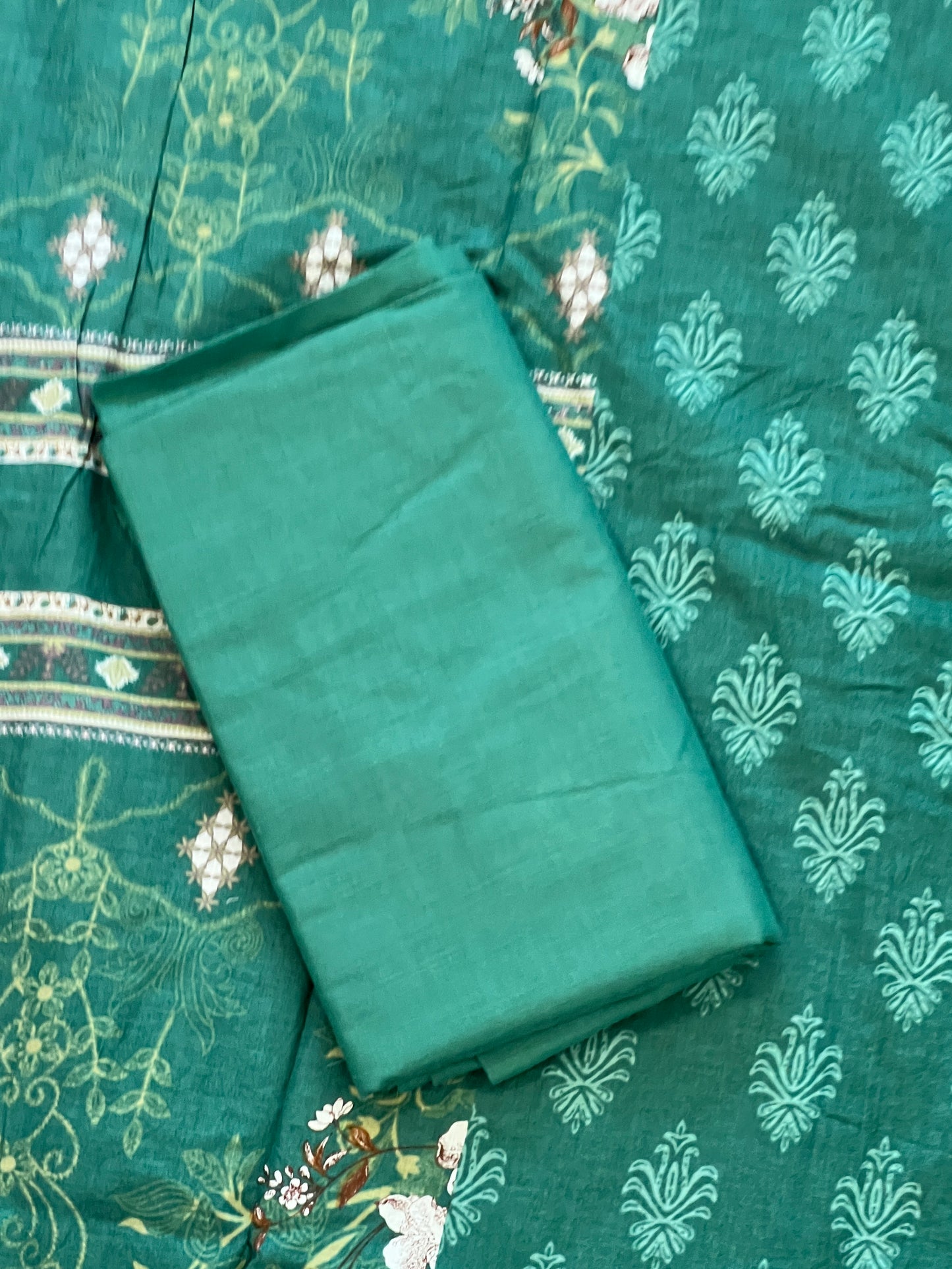 GREEN CHEVRON COTTON PATCH SUIT Q