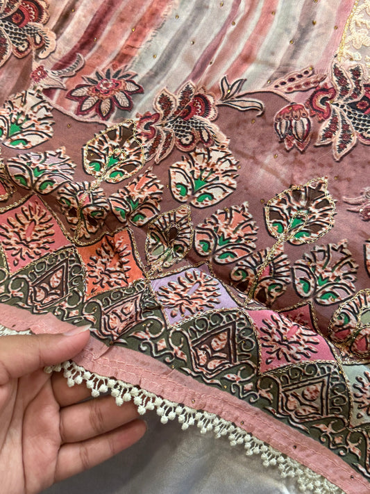 MAKHMAL PURE CREPE EMBROIDERY SUIT 7Q