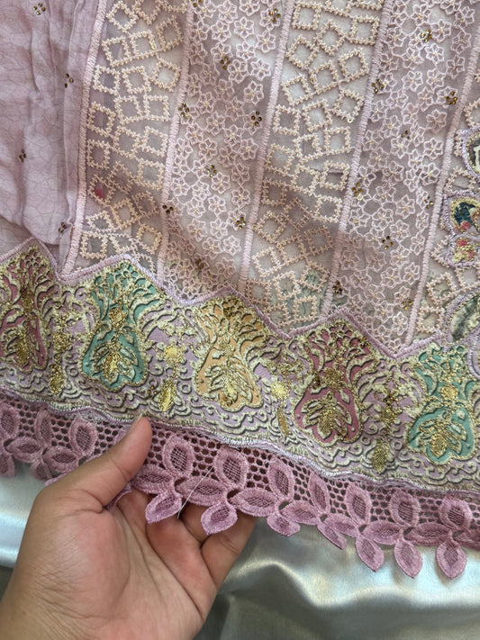 MAKHMAL PURE CREPE EMBROIDERY SUIT 10 Q