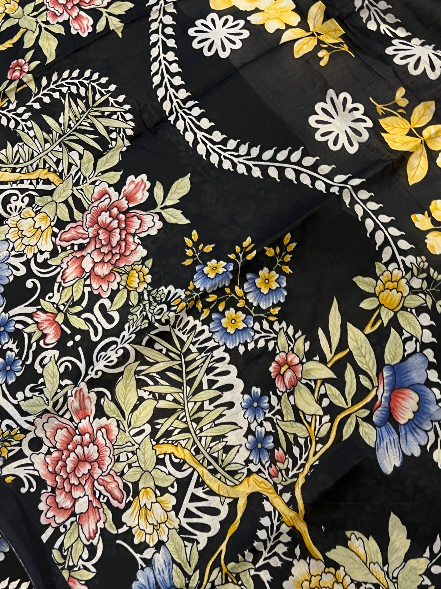 BLACK COTTON PATCH SUIT 3763