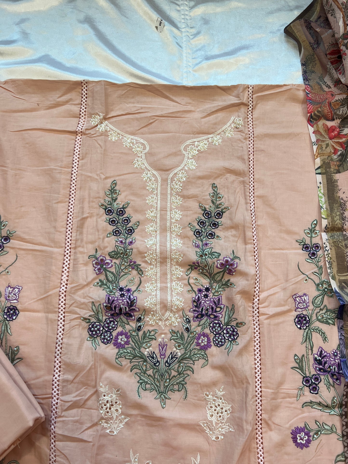 PEACH HANIA LAWN COTTON EMBROIDERY SUIT