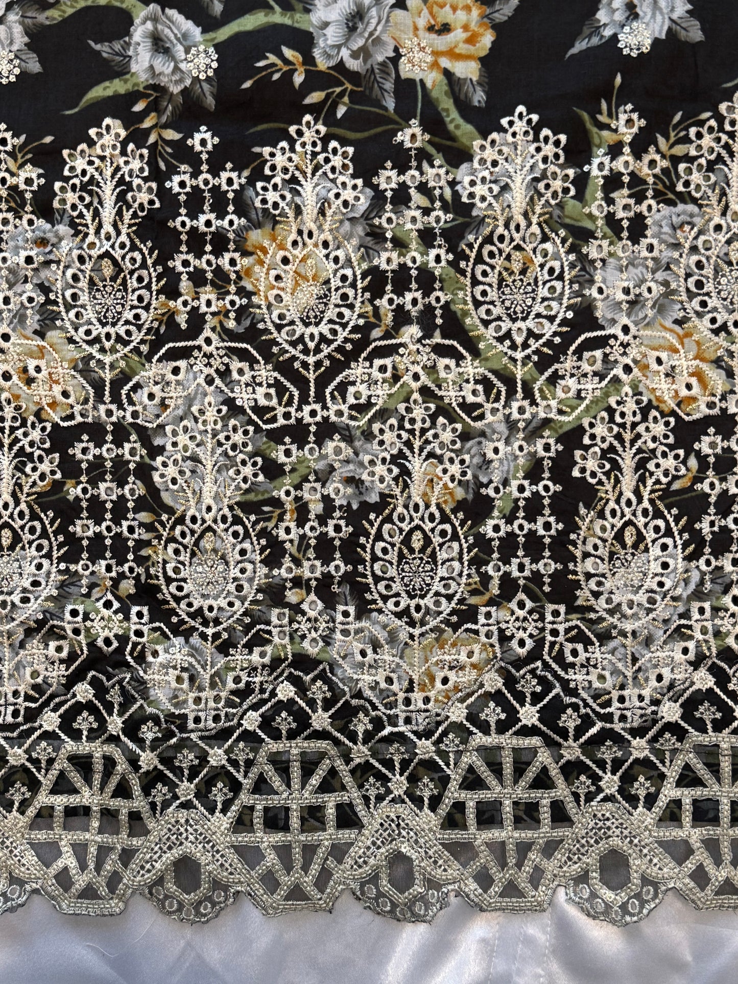 FIZA BLACK CHIKANKARI PATCH SUIT 1 Q