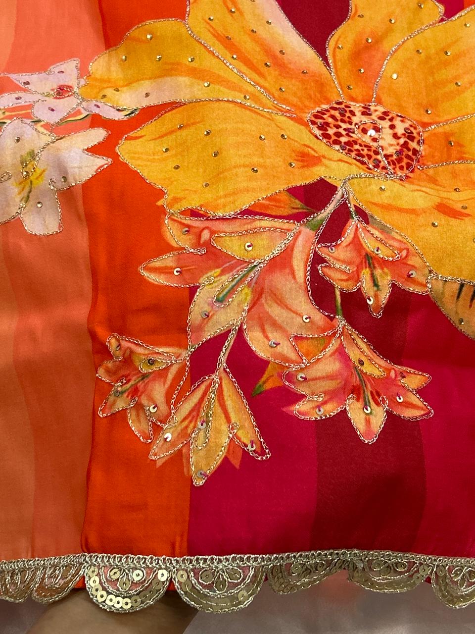 JAM SATIN EMBROIDERY SUIT 18141