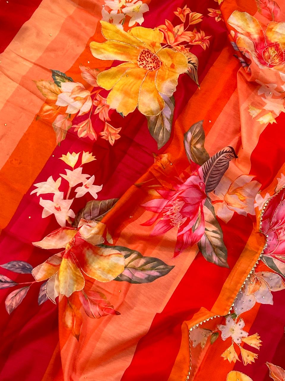 JAM SATIN EMBROIDERY SUIT 18141