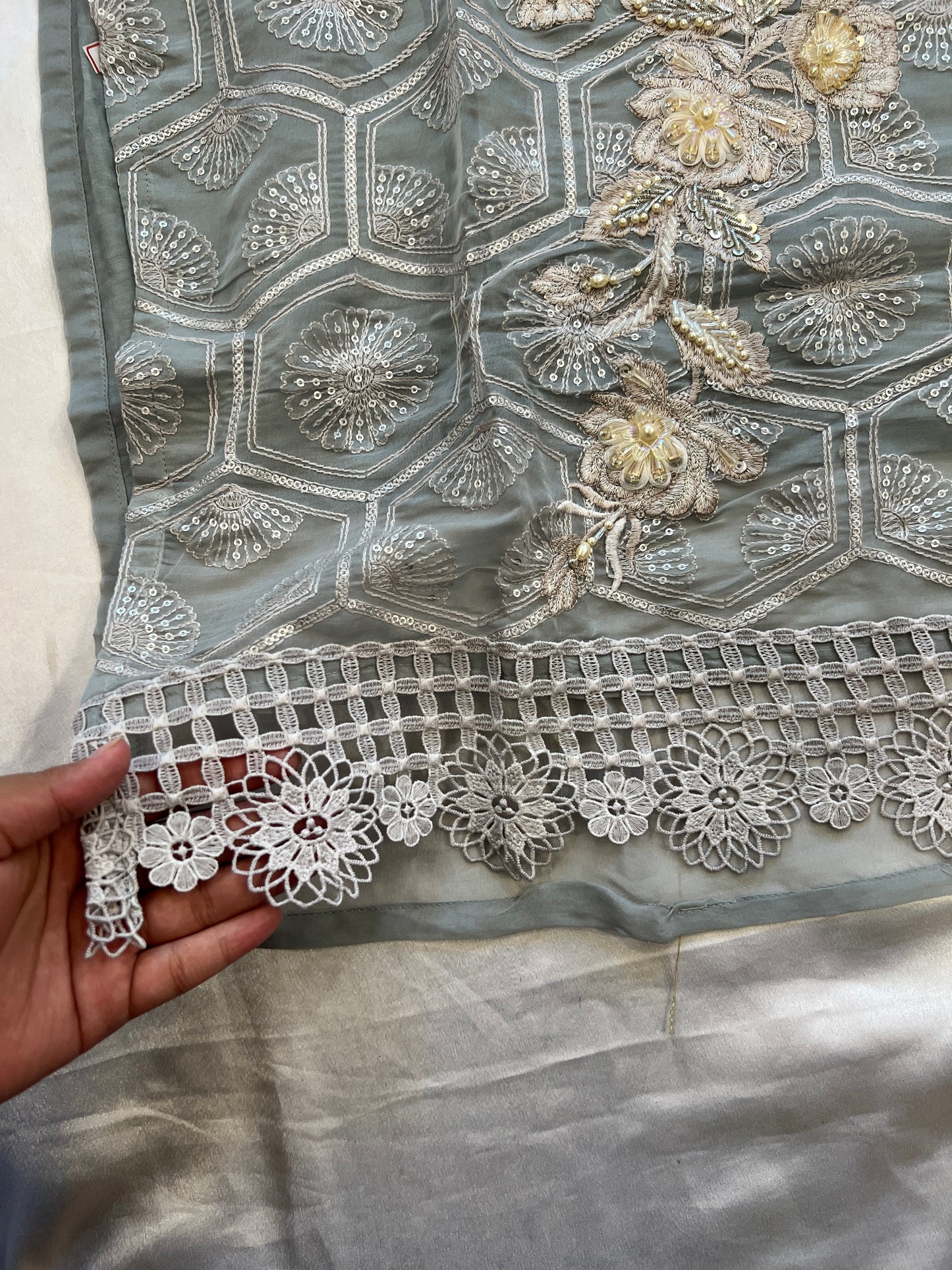 READYMADE ORGANZA EMBROIDERY SUIT 981