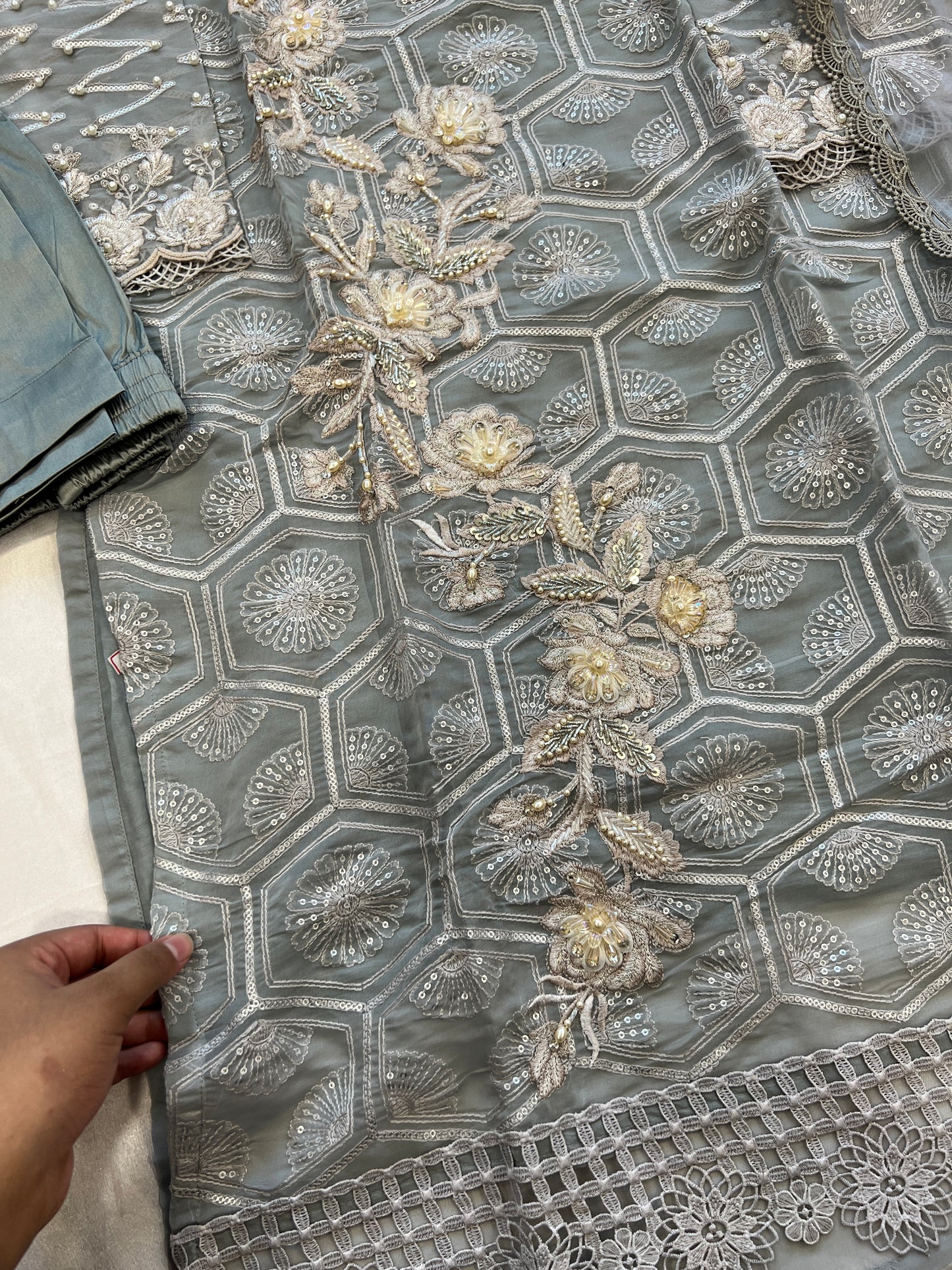 READYMADE ORGANZA EMBROIDERY SUIT 981
