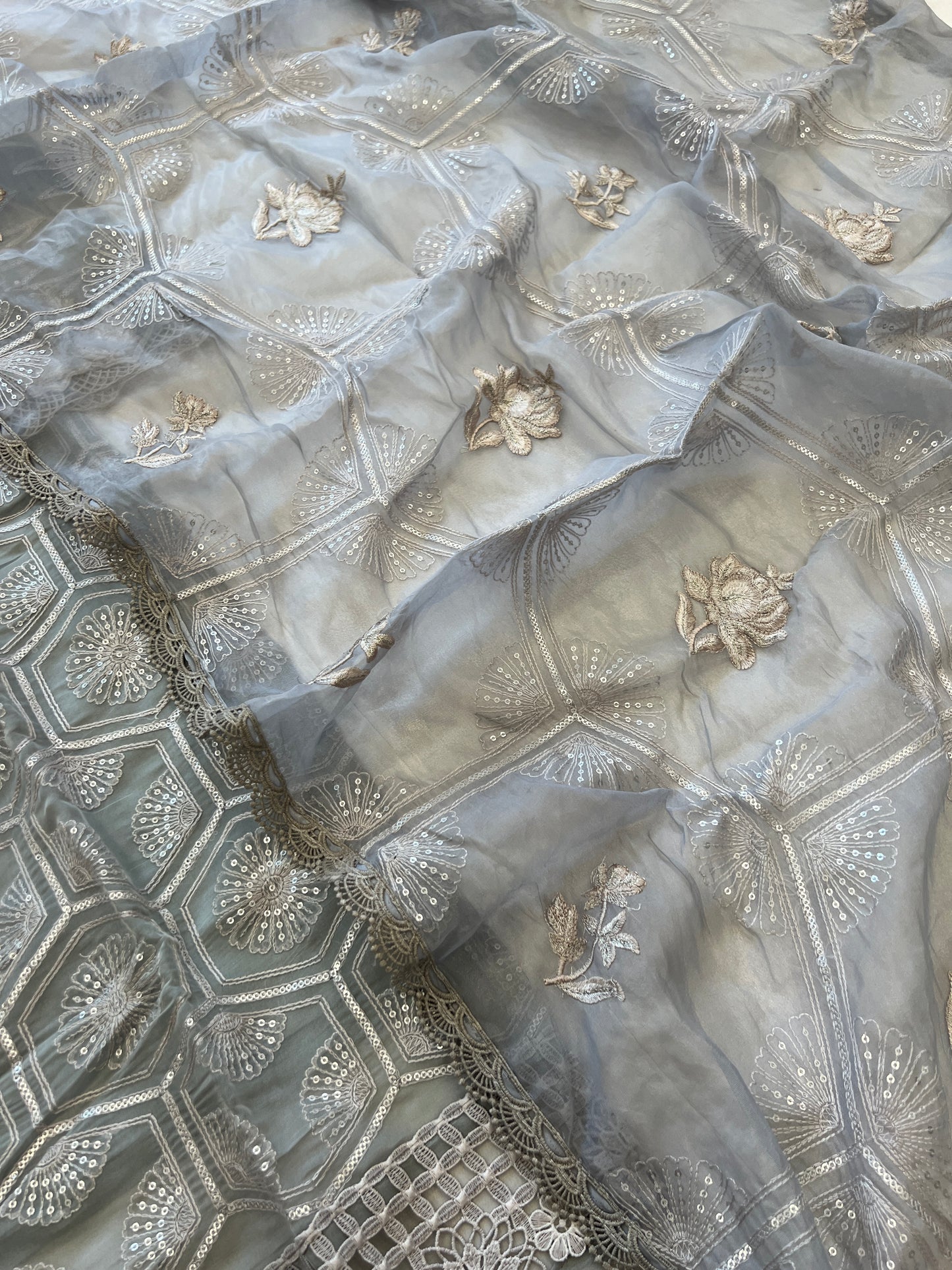 READYMADE ORGANZA EMBROIDERY SUIT 981