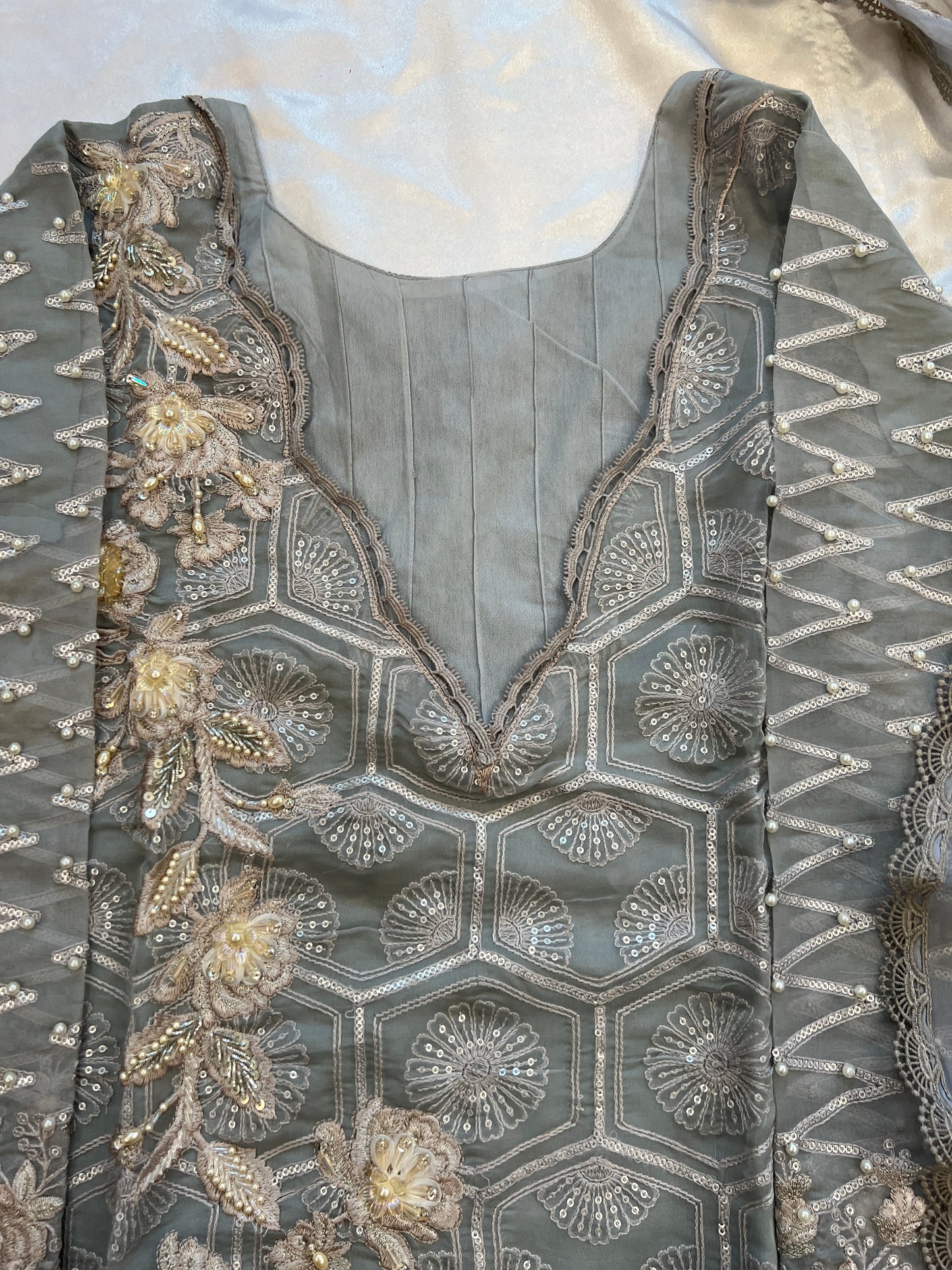 READYMADE ORGANZA EMBROIDERY SUIT 981