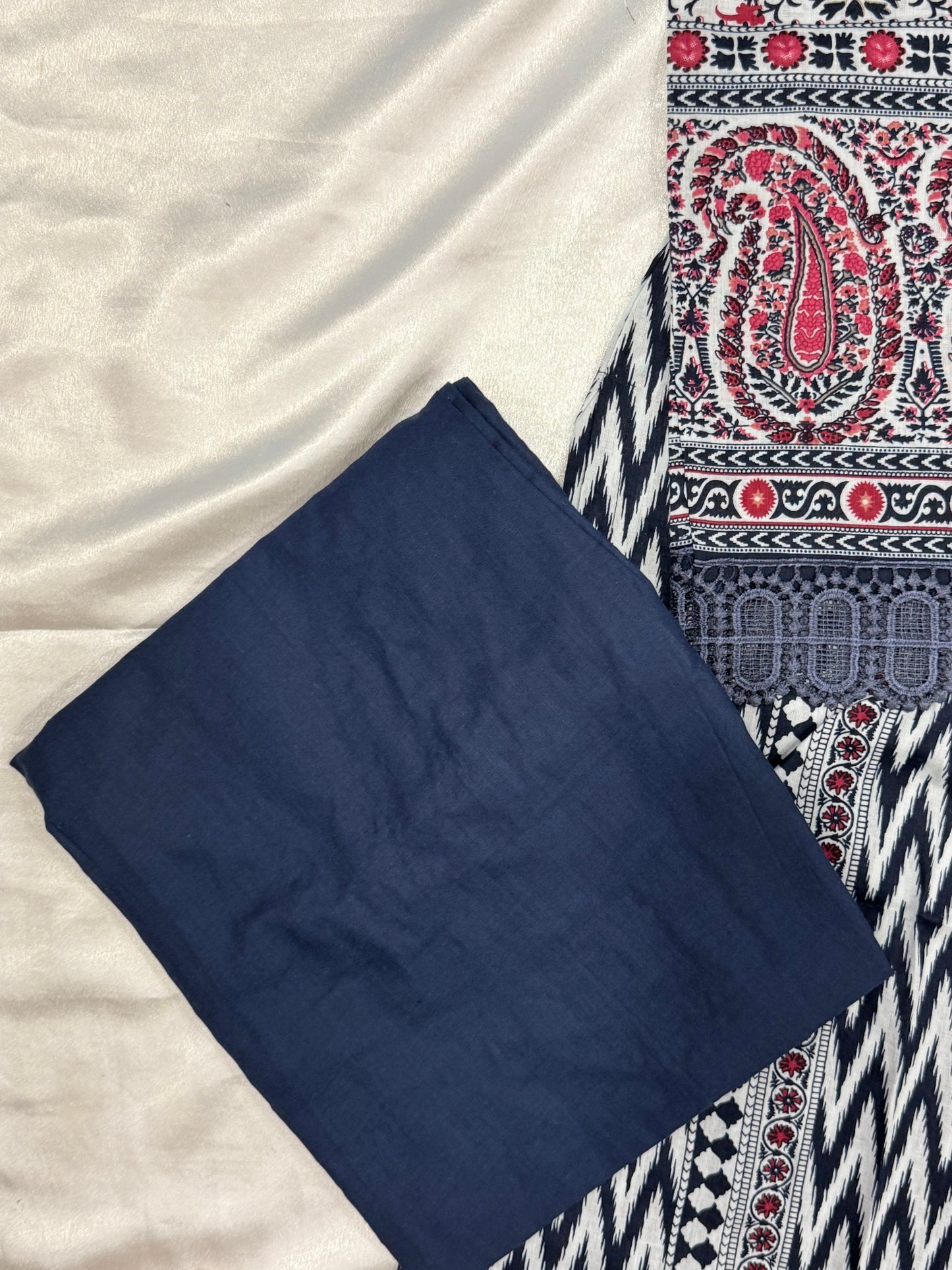 ELAHE BLUE LAWN READYMADE SUIT 3 Q
