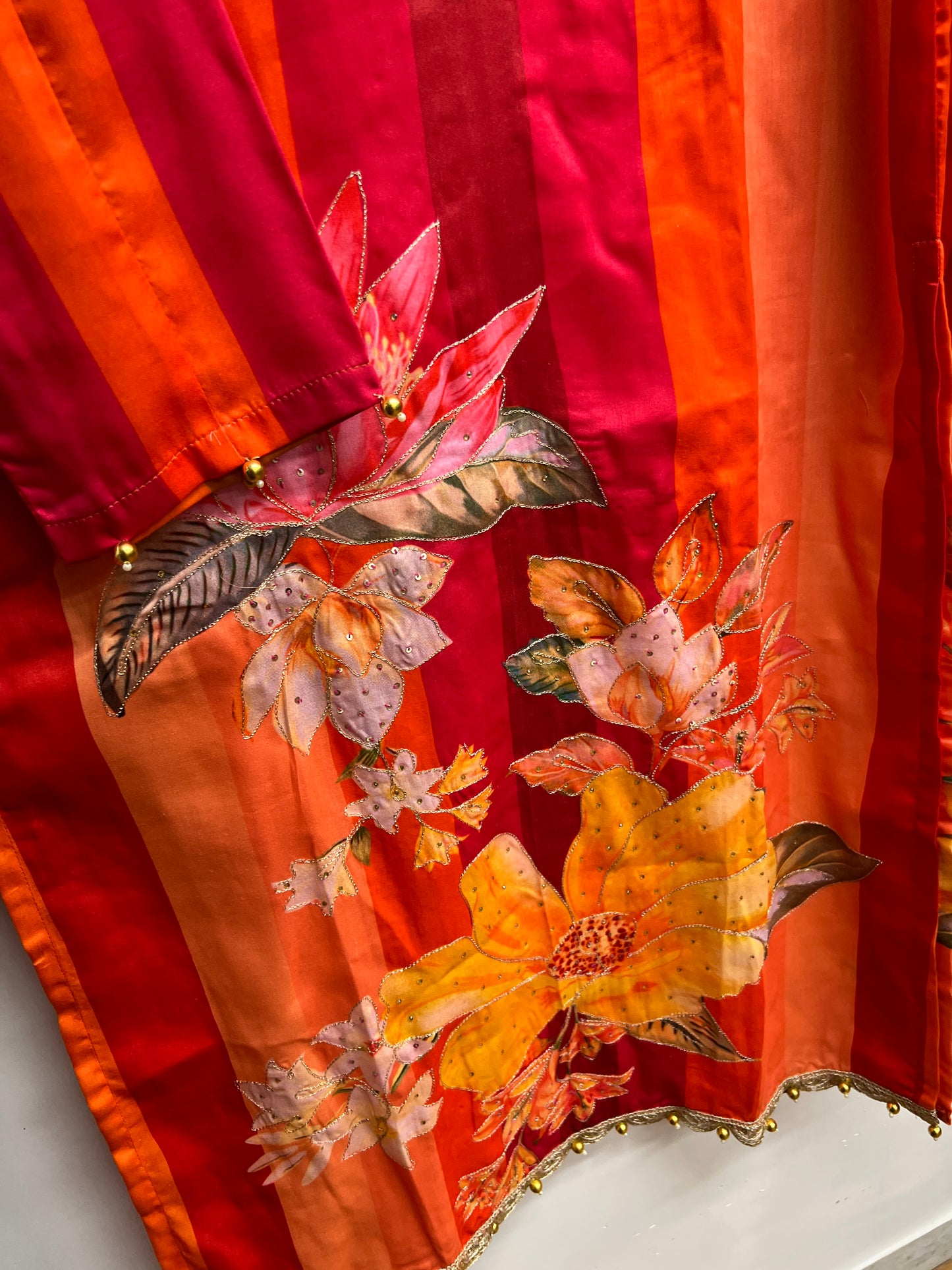 SARA ORANGE JAM SATIN READYMADE SUIT Q