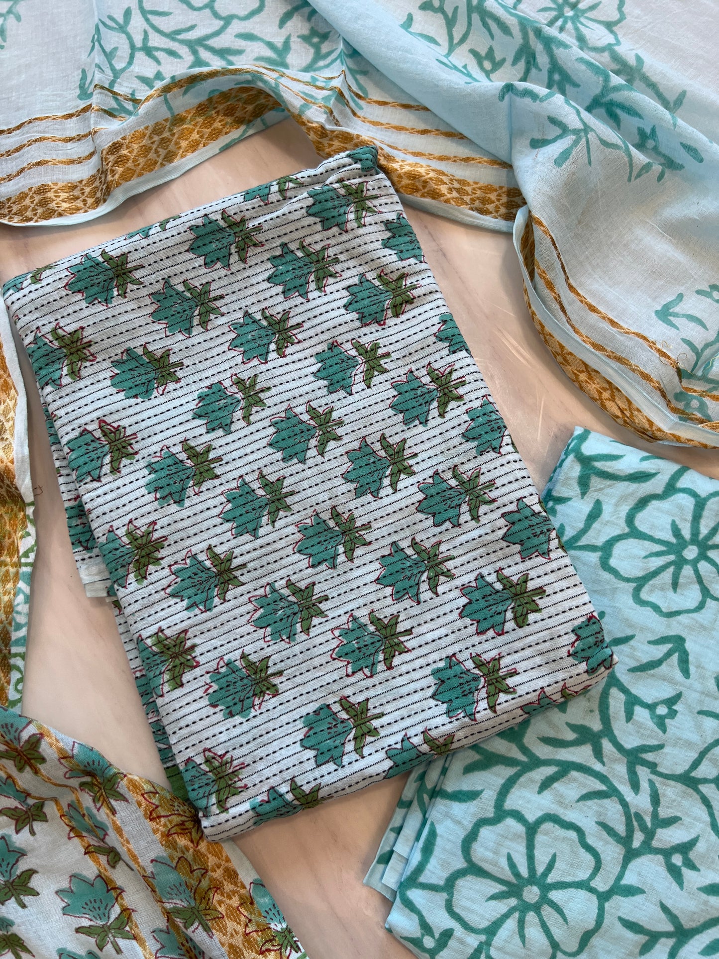 BLUE PURE COTTON BATIK SUIT 12