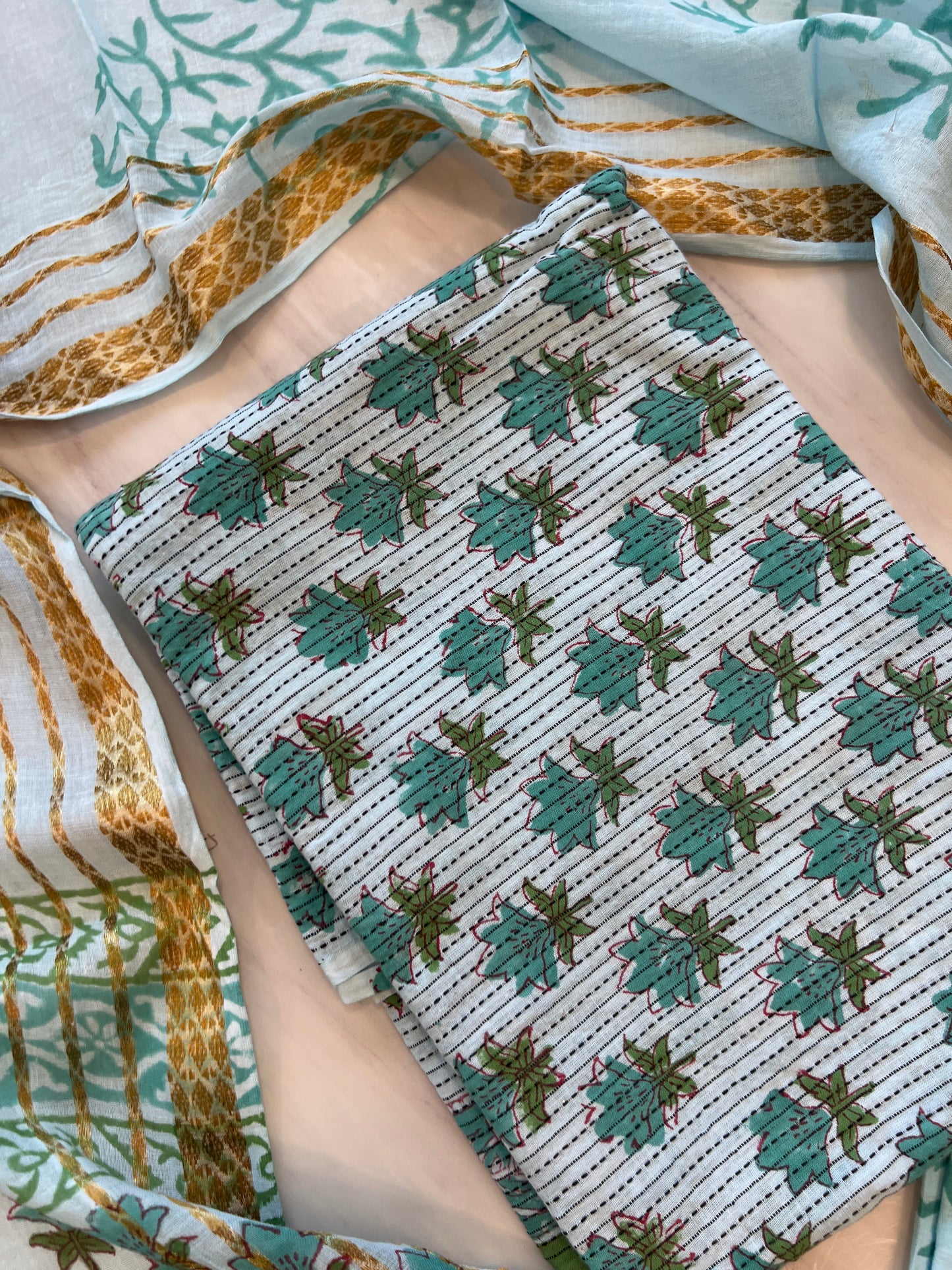 BLUE PURE COTTON BATIK SUIT 12