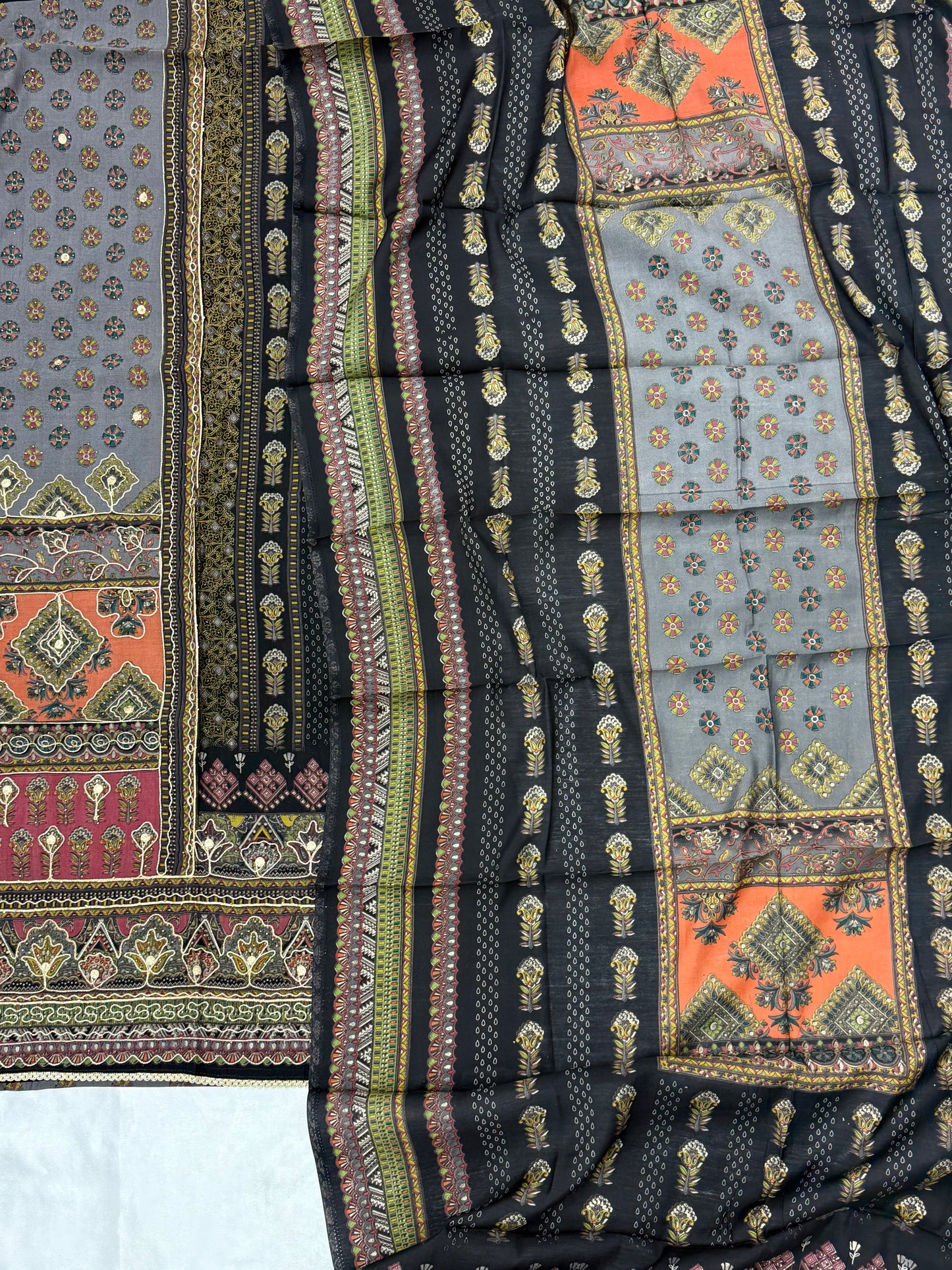 BLACK NAYAB MUSLIN EMBROIDERY SUIT Q