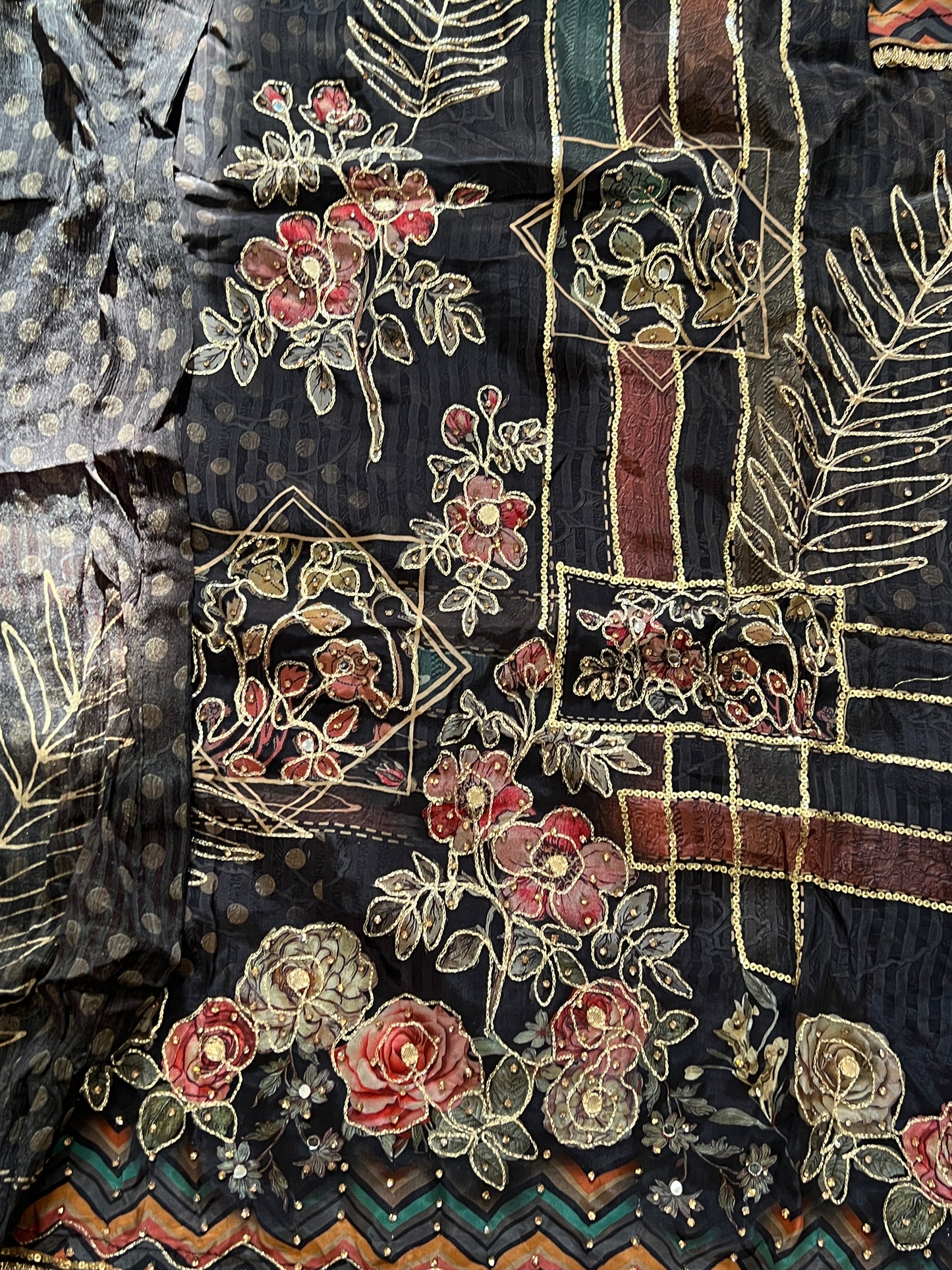 BLACK CREPE READYMADE SUIT