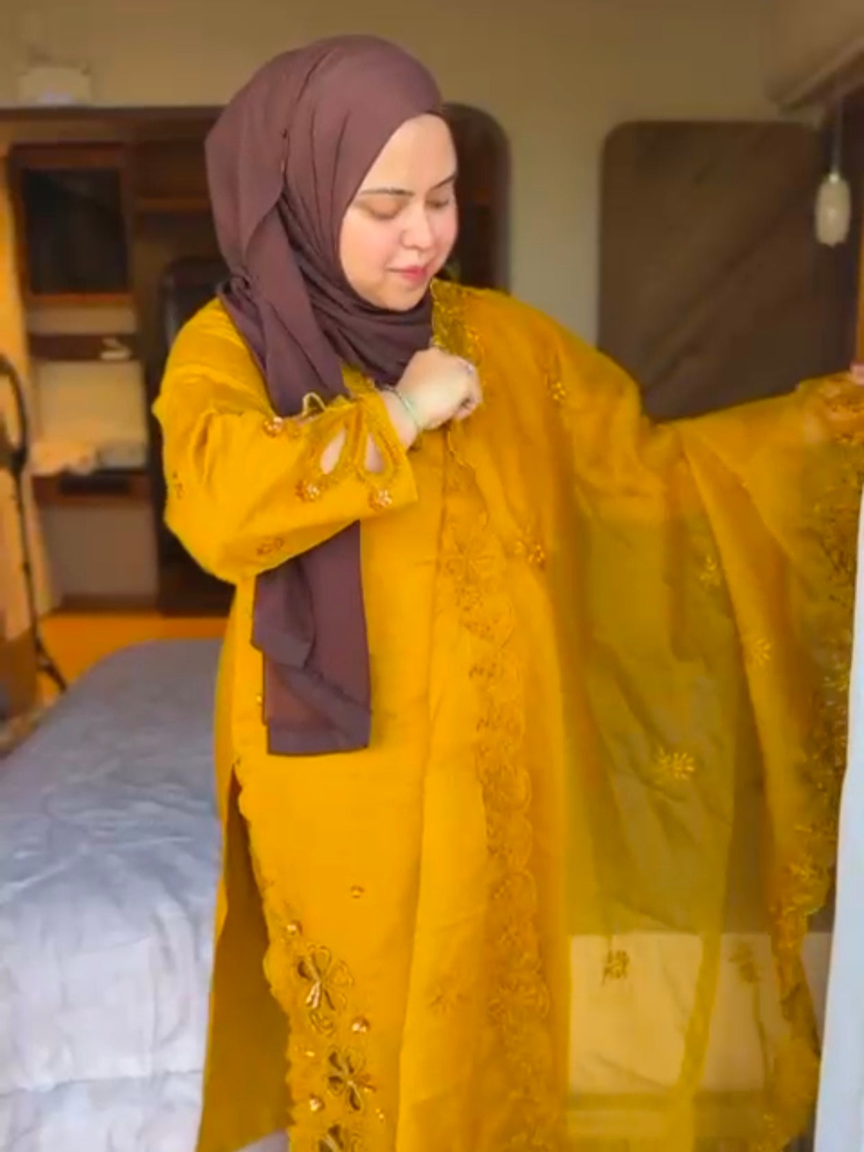 SABA MUSTERD CUTWORK EMBROIDERY SUIT 2