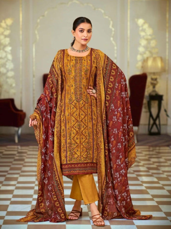 MUSTERD BIN SAEED LAWN EMBROIDERY PATCH SUIT 707