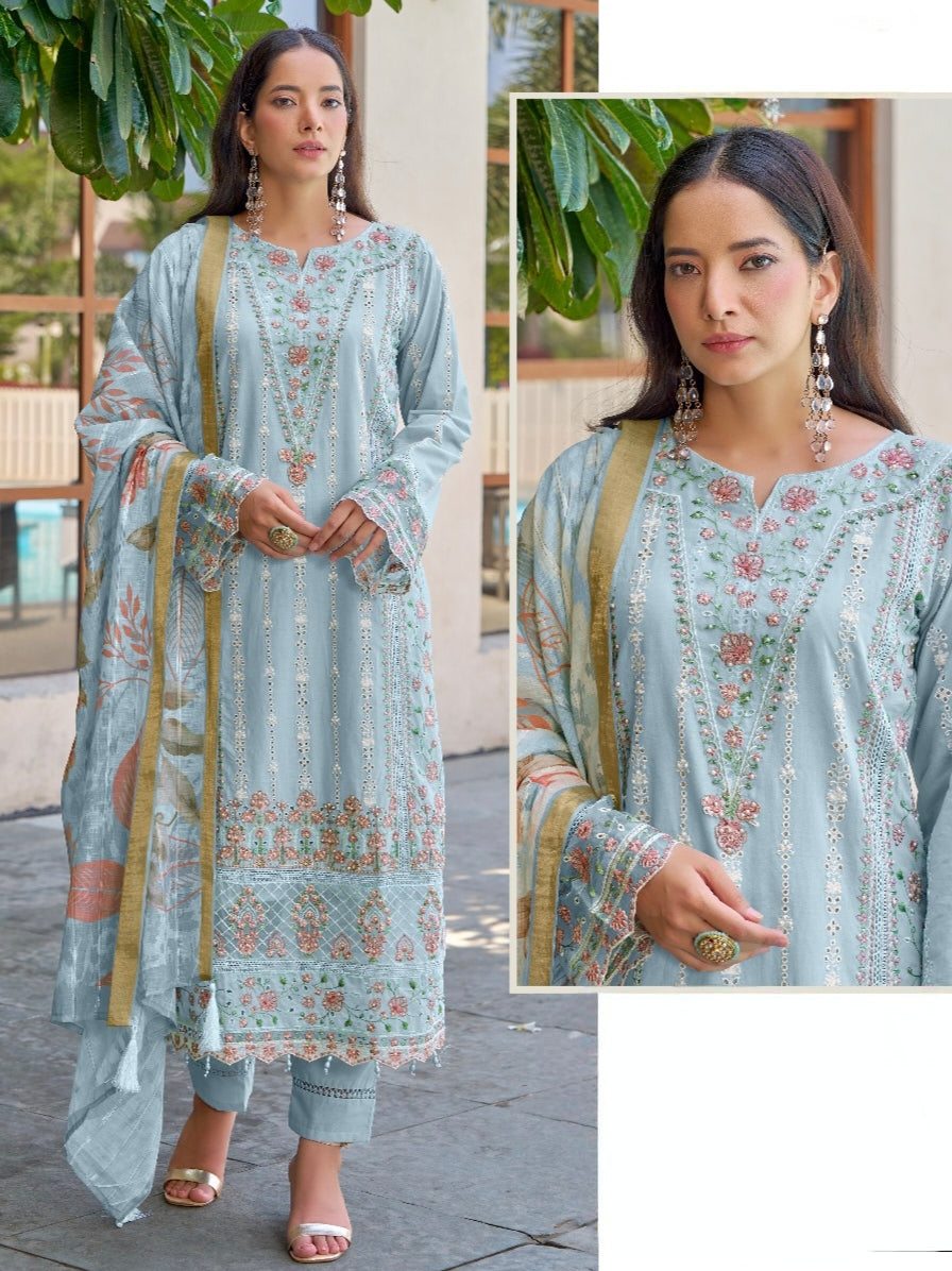 HANIA PURE COTTON EMBROIDERY SUIT 2