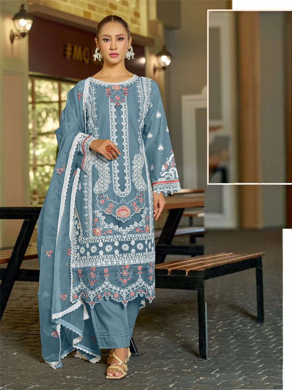 HANIA PURE COTTON EMBROIDERY SUIT 4