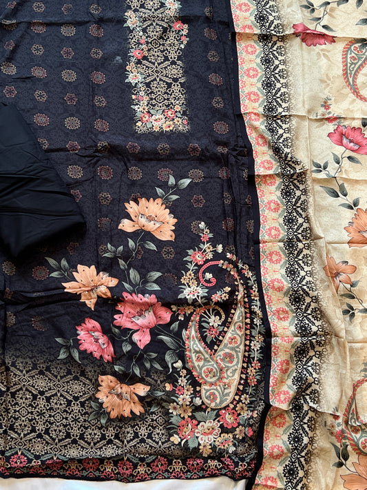 KAIRA MUSLIN HAND WORK EMBROIDERY SUIT 3 Q