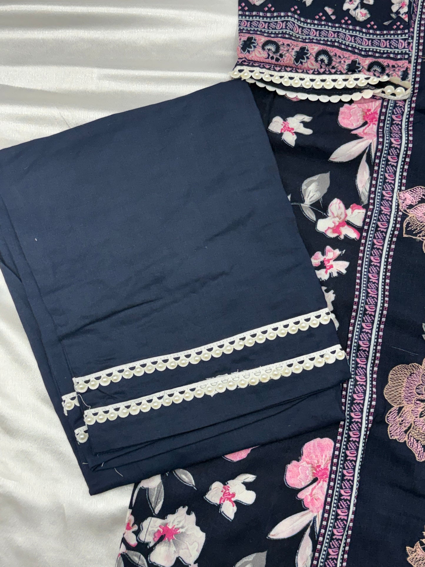 BLUE CASHMERE LAWN READYMADE SUIT 4 Q
