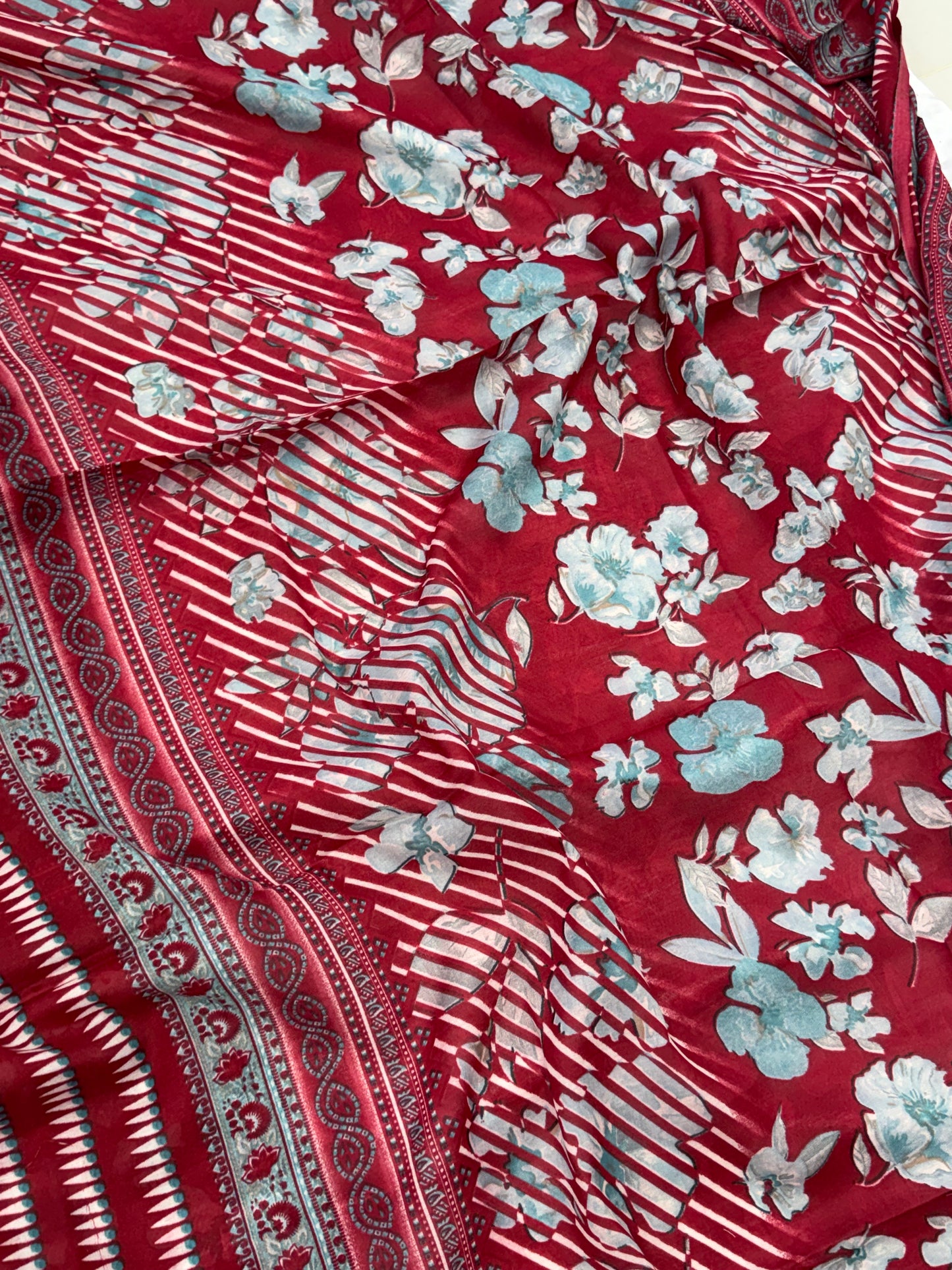 RED CASHMERE LAWN READYMADE SUIT 2 Q