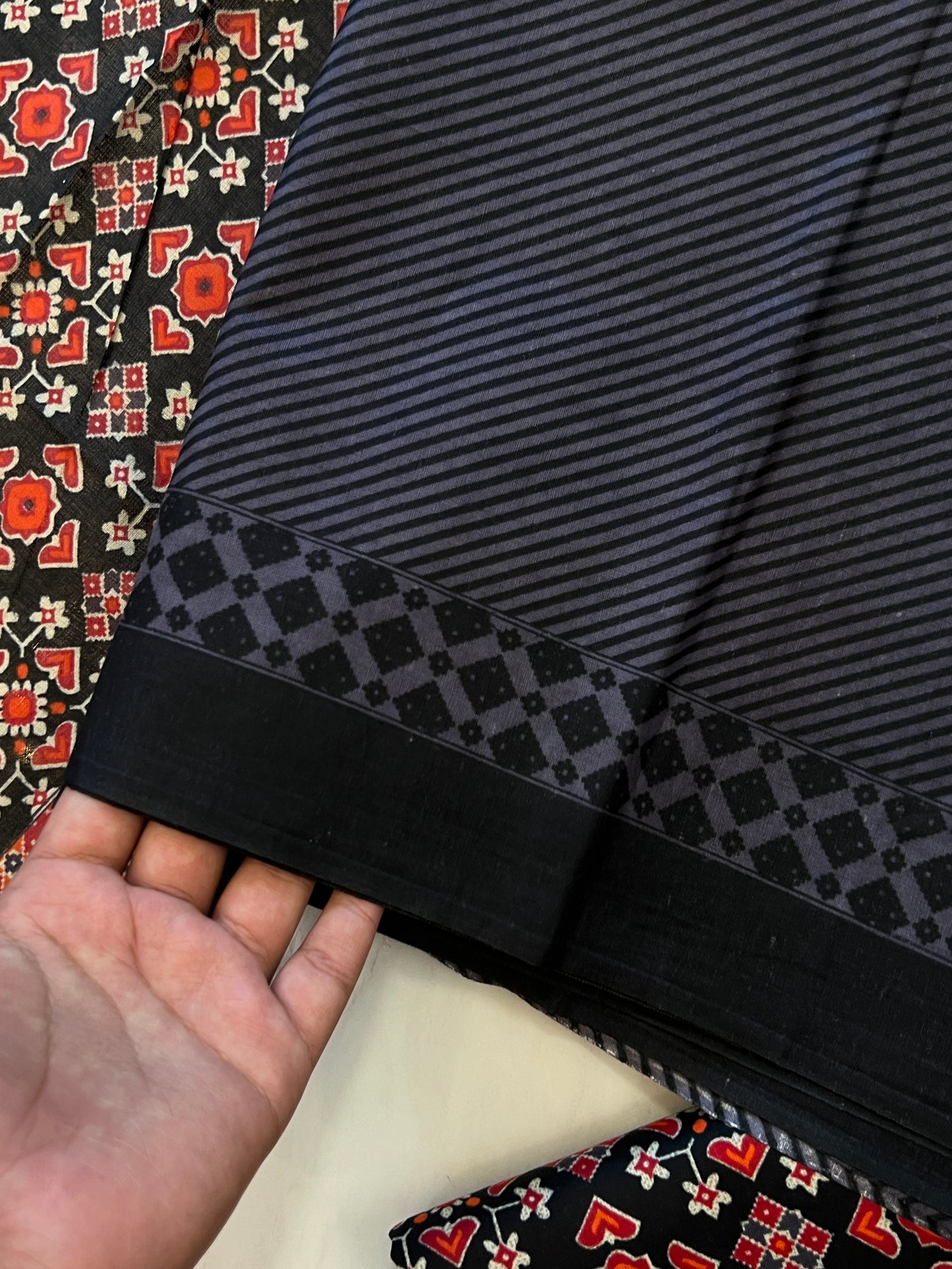 BLACK ELEGANCE PURE COTTON PRINTED SUIT