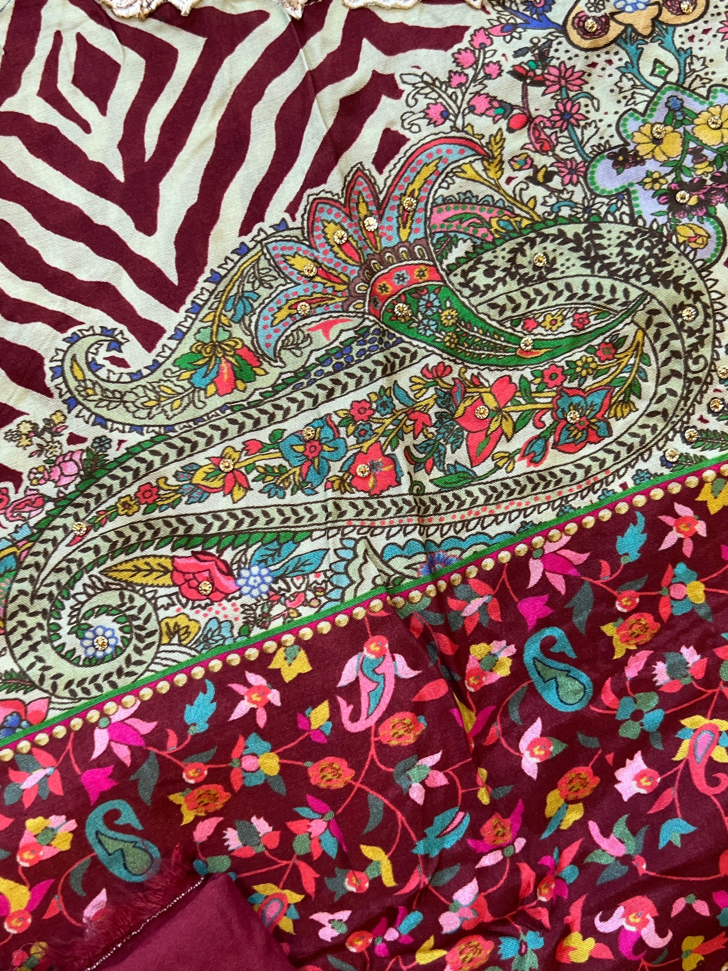 MUSLIN PATCH WORK SUIT 114 Q