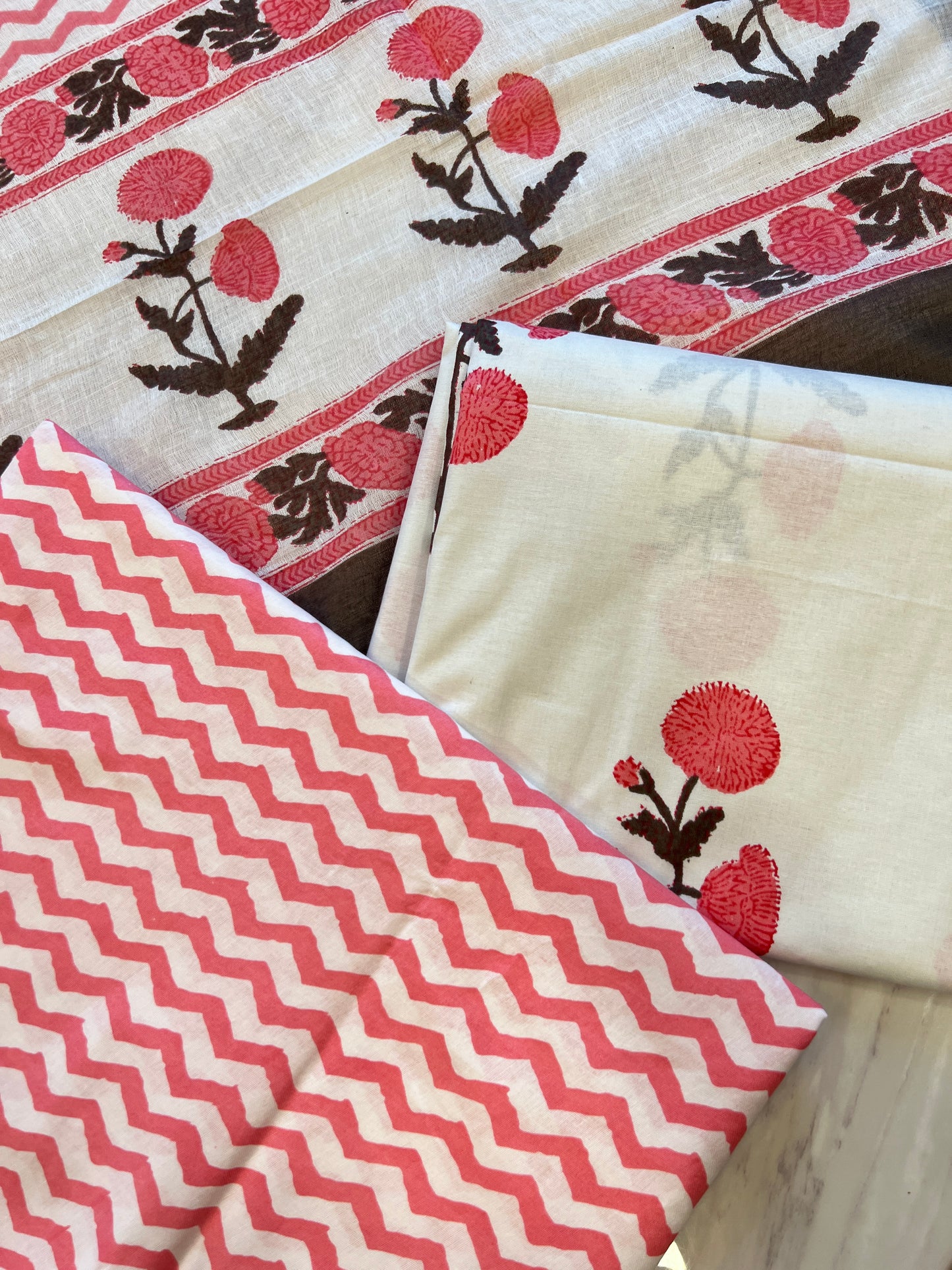 PINK ELEGANCE PURE COTTON PRINTED SUIT