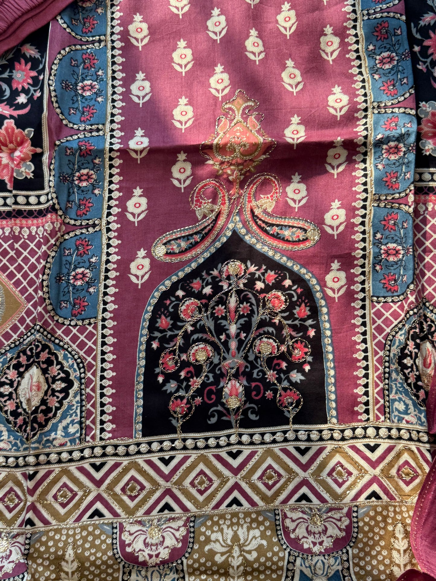 JHILMIL MUSLIN READYMADE PINK SUIT 7 Q