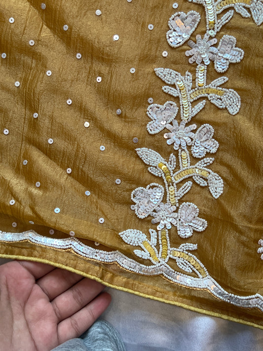 GOLD ZARQASH HAND EMBROIDERY SUIT 6 Q