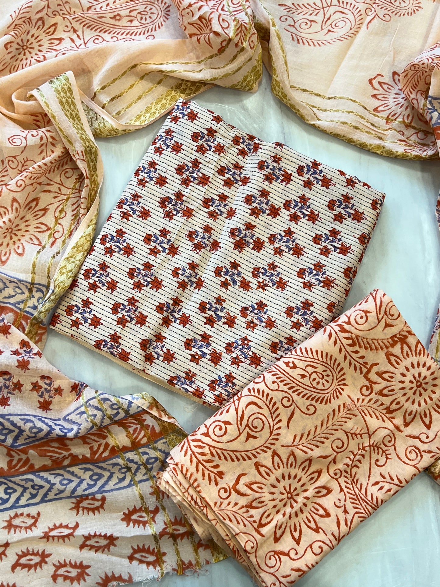 FLORAL PURE COTTON BATIK SUIT 16