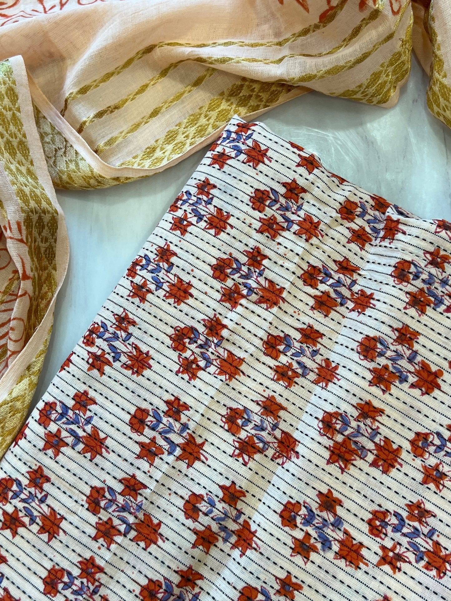 FLORAL PURE COTTON BATIK SUIT 16