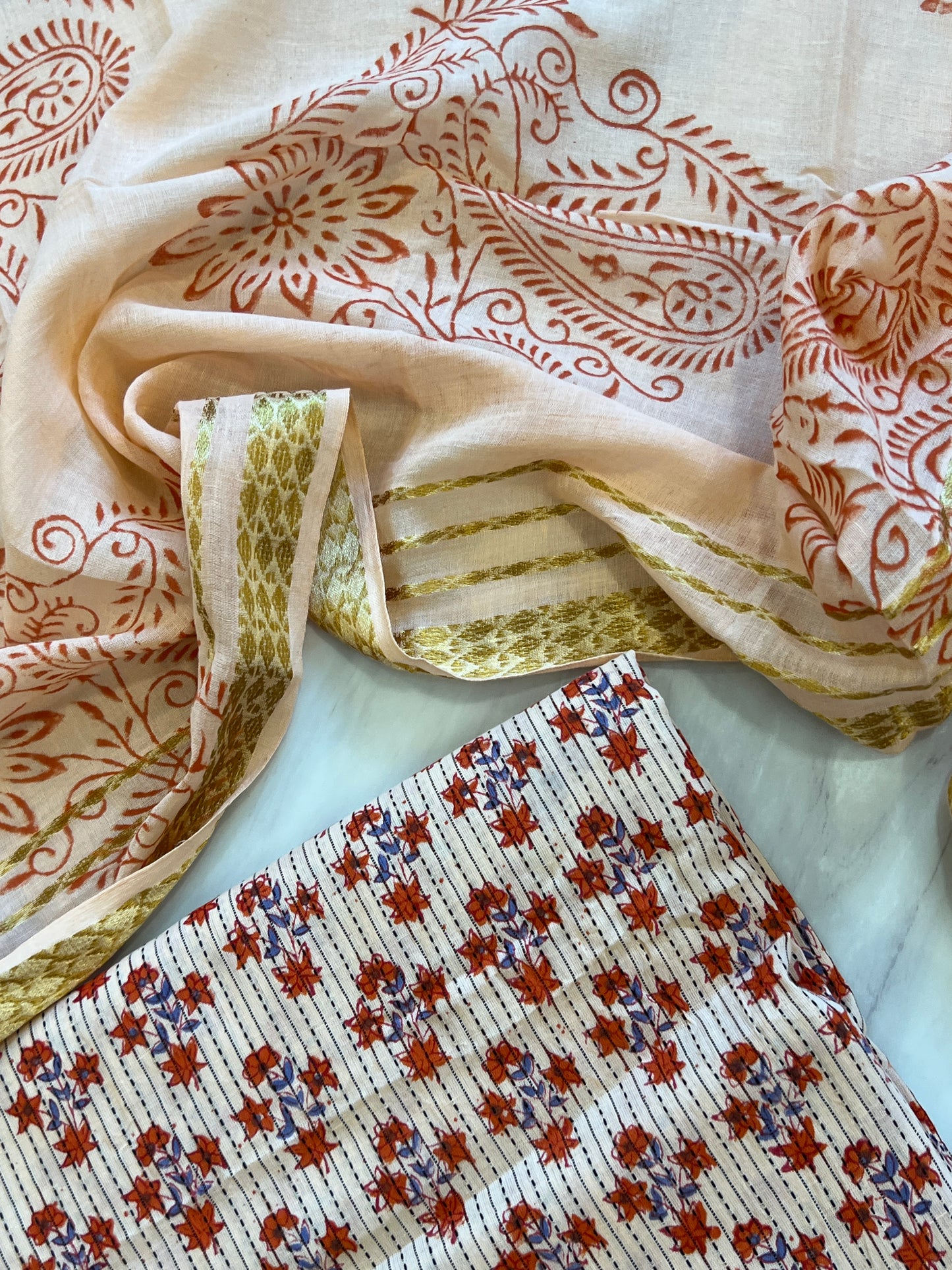 FLORAL PURE COTTON BATIK SUIT 16