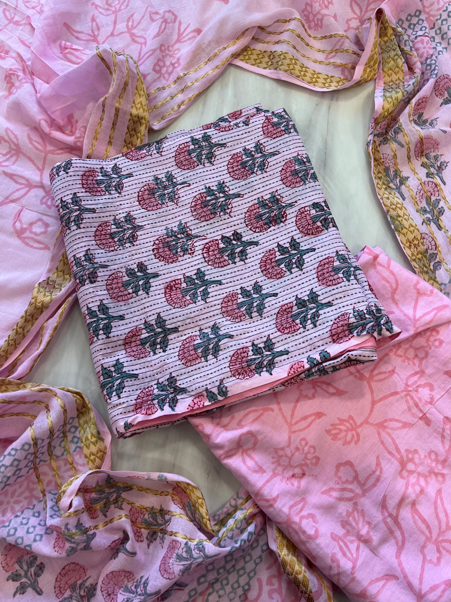 FLORAL PURE COTTON BATIK SUIT 13