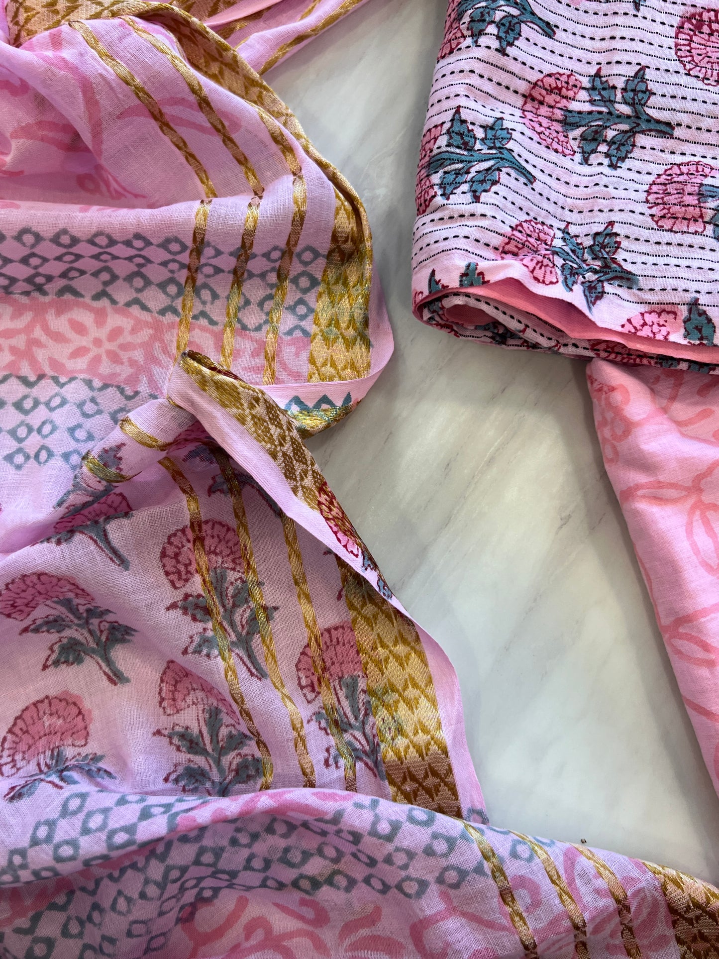FLORAL PURE COTTON BATIK SUIT 13