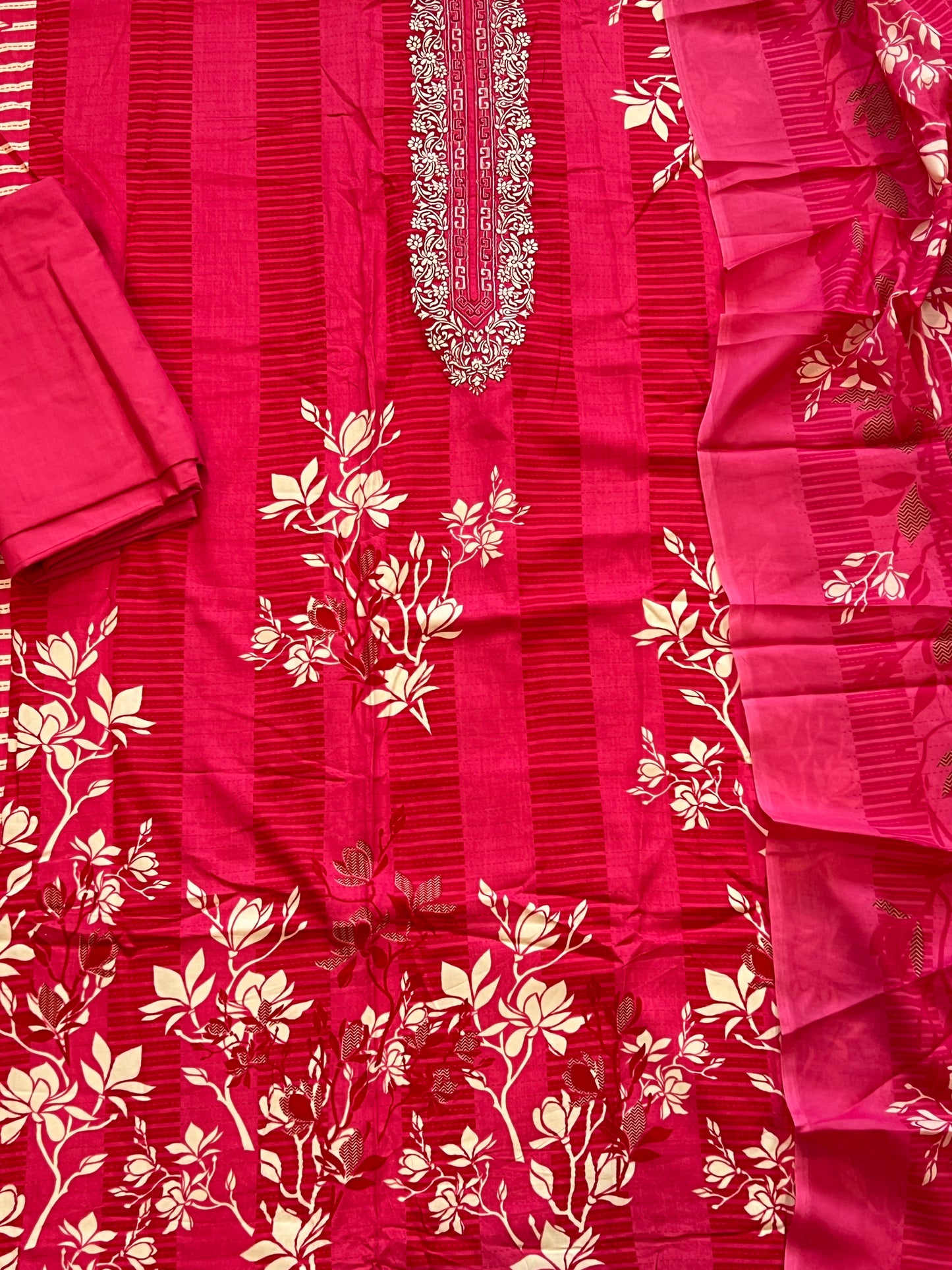 PINK AVATARA COTTON EMBROIDERY SUIT