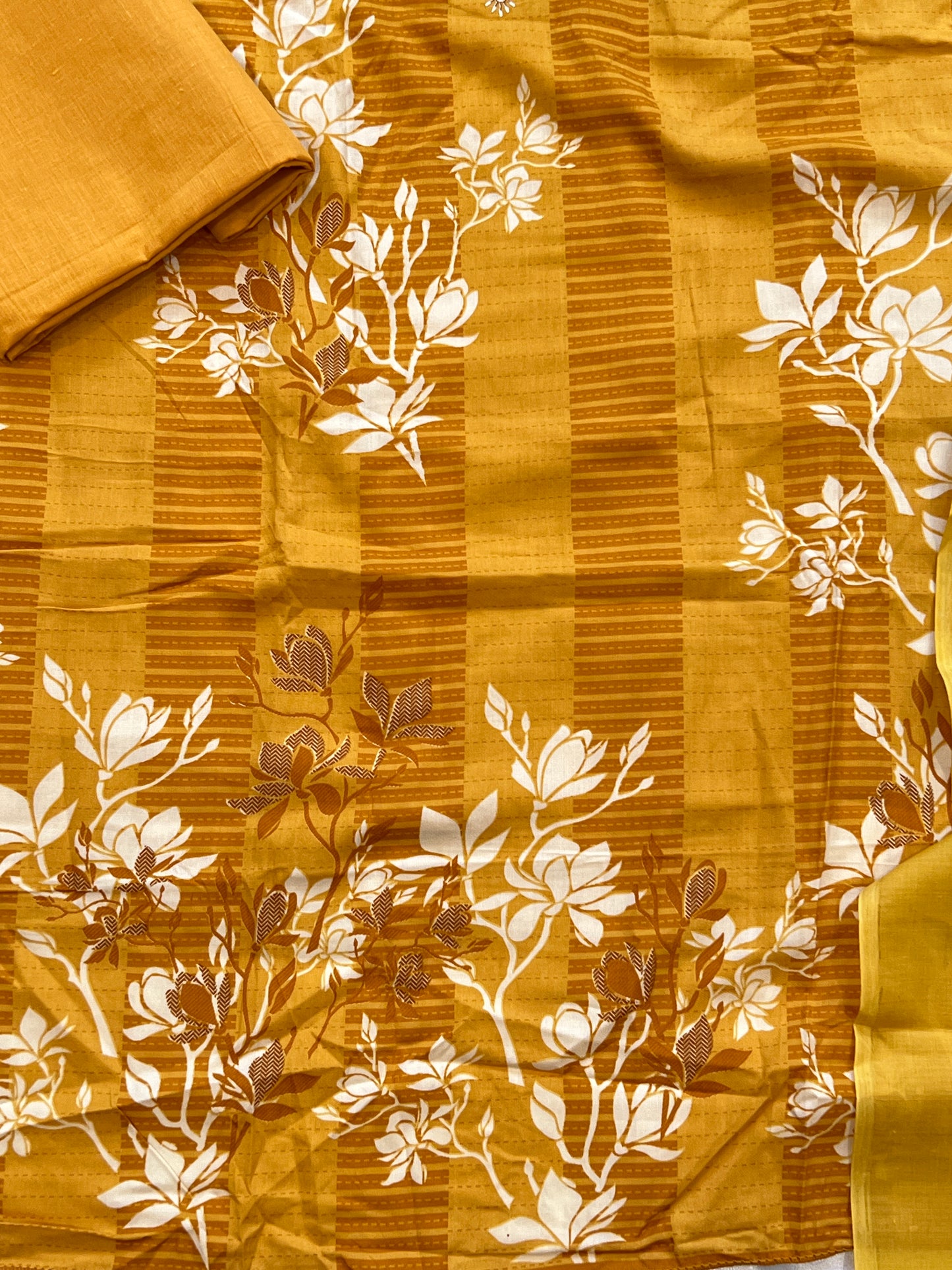 MUSTARD AVATARA COTTON EMBROIDERY SUIT