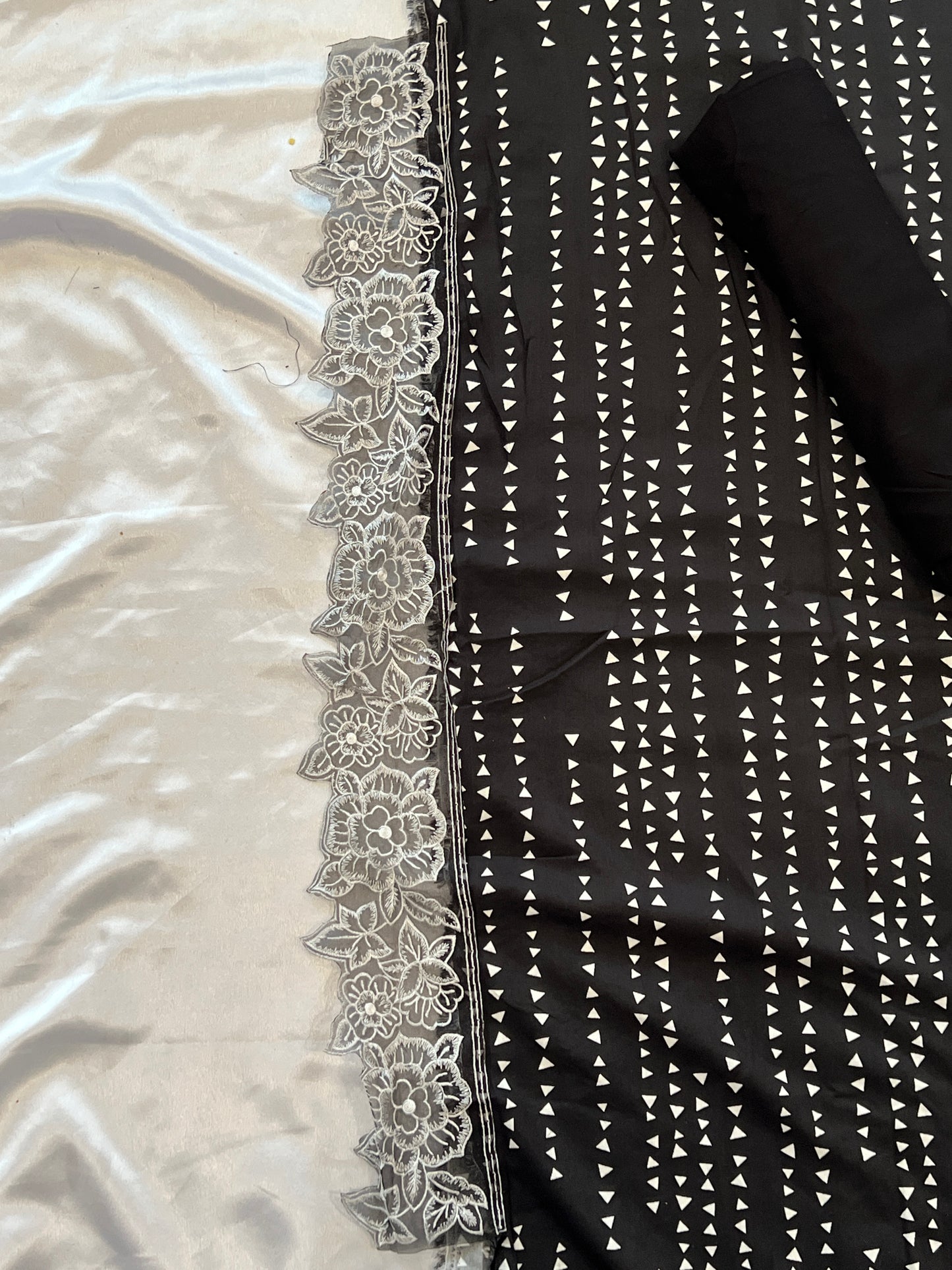 BLACK MAHAM SOFT COTTON EMBROIDER SUIT