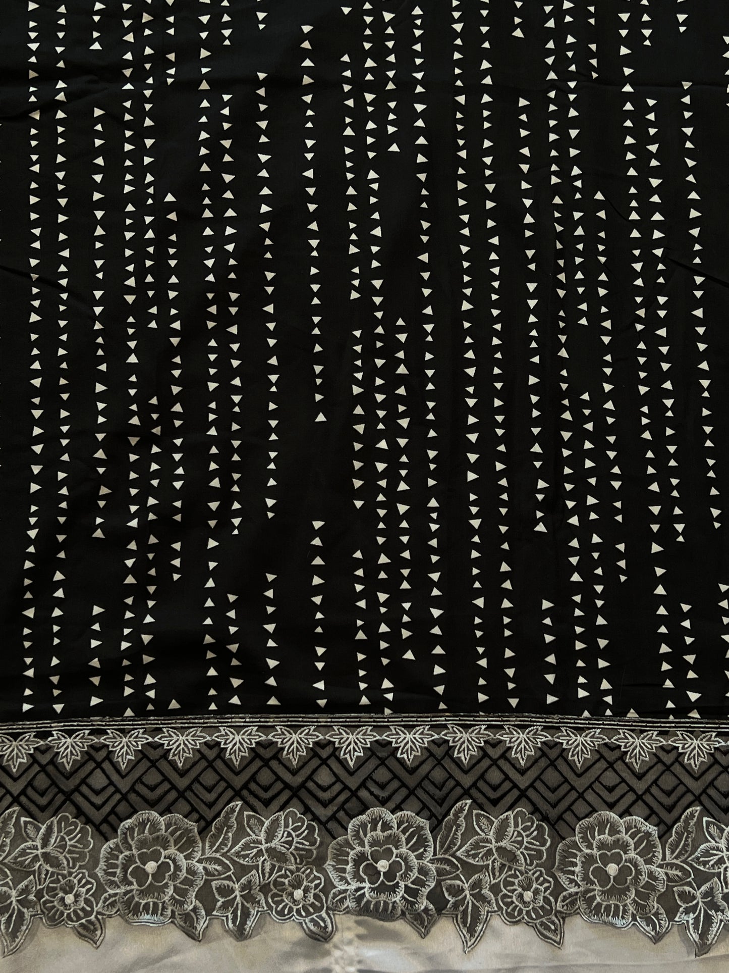 BLACK MAHAM SOFT COTTON EMBROIDER SUIT