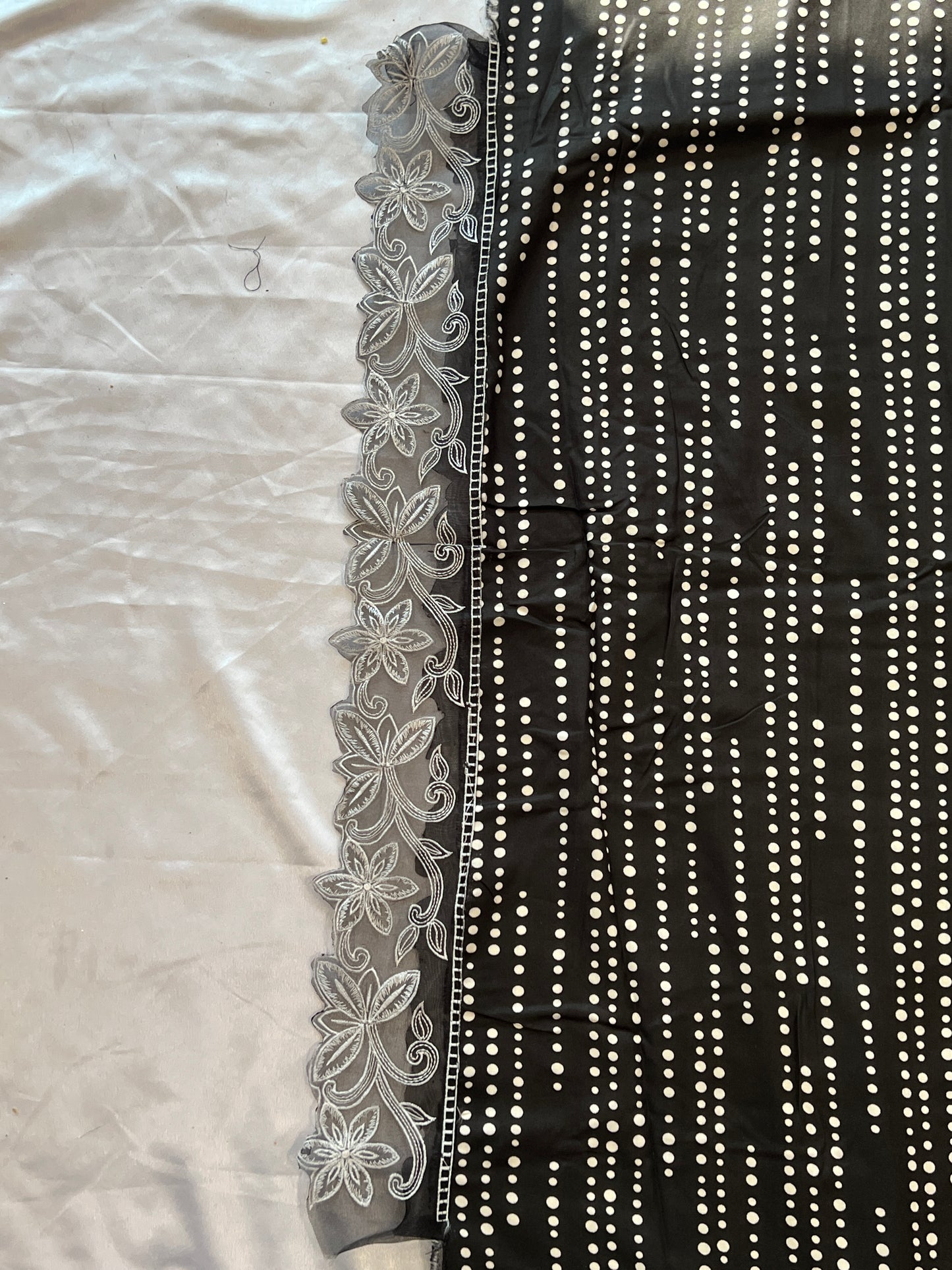 BLACK MAHAM SOFT COTTON EMBROIDER SUIT