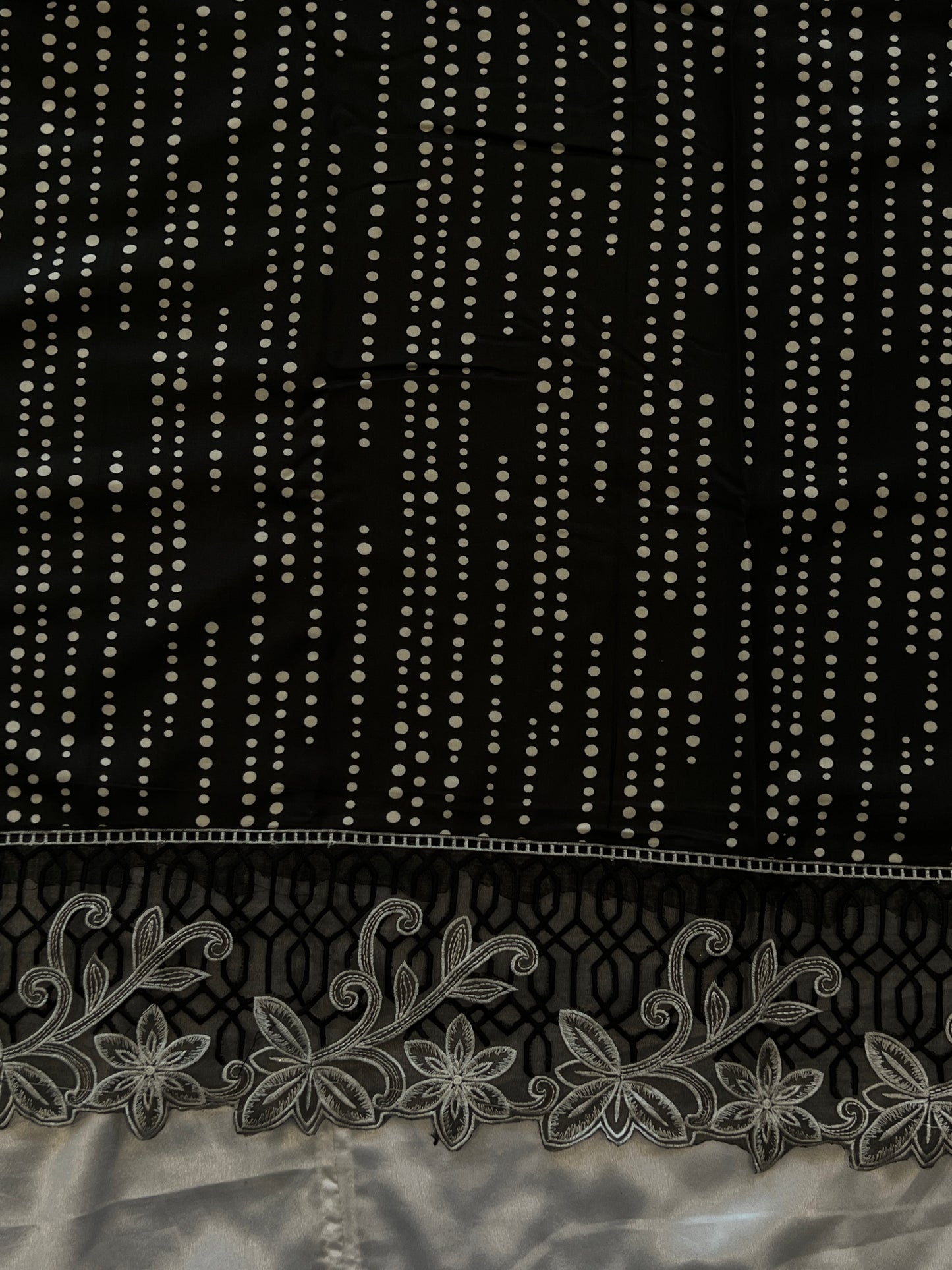BLACK MAHAM SOFT COTTON EMBROIDER SUIT