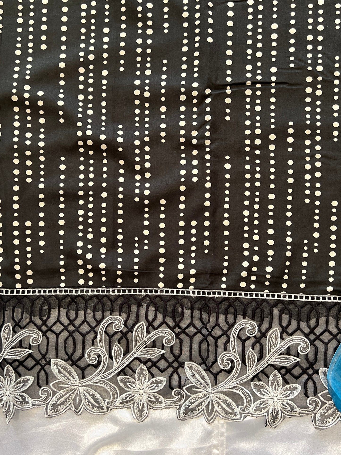 BLACK MAHAM SOFT COTTON EMBROIDER SUIT